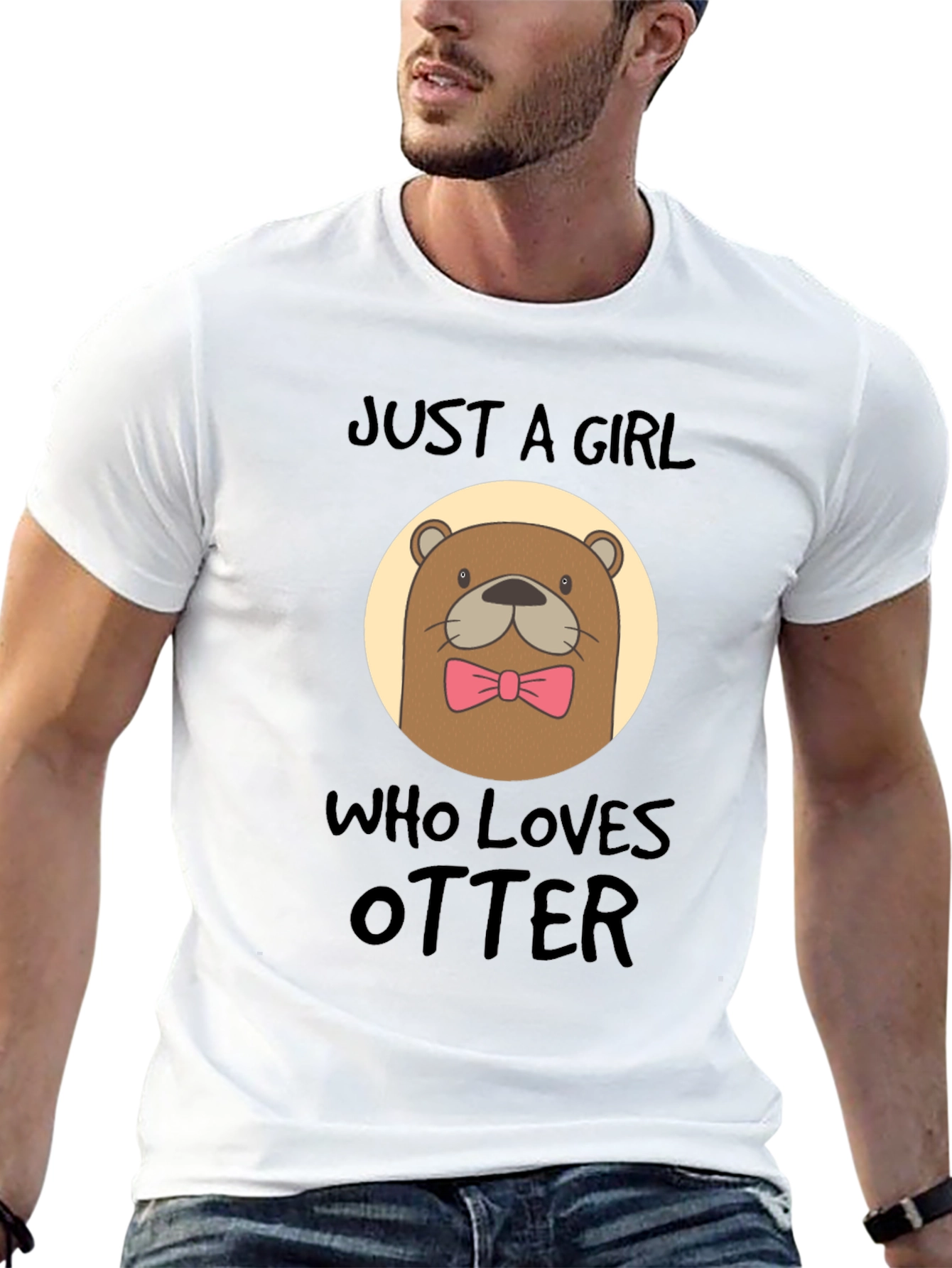 Just a Girl Who Loves Otters Black T-Shirt
