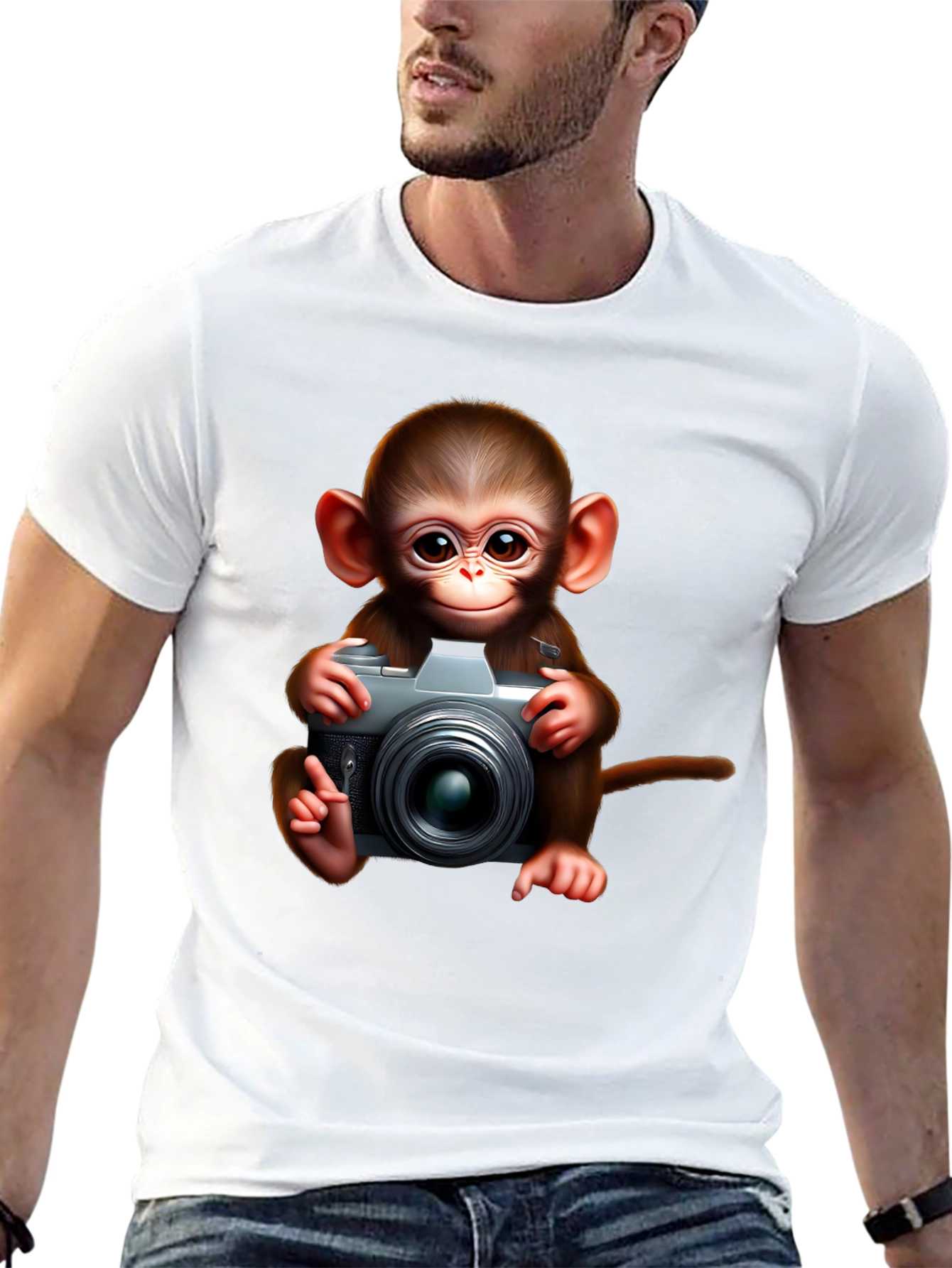 Monkey Photographer Graphic Tee