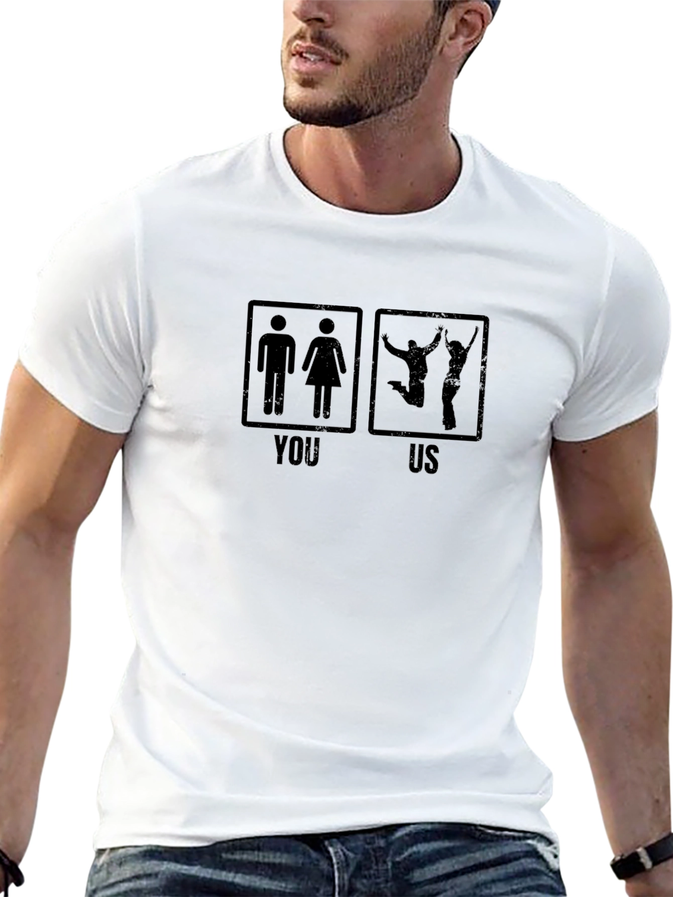 Funny You Vs Us Couple Black T-Shirt
