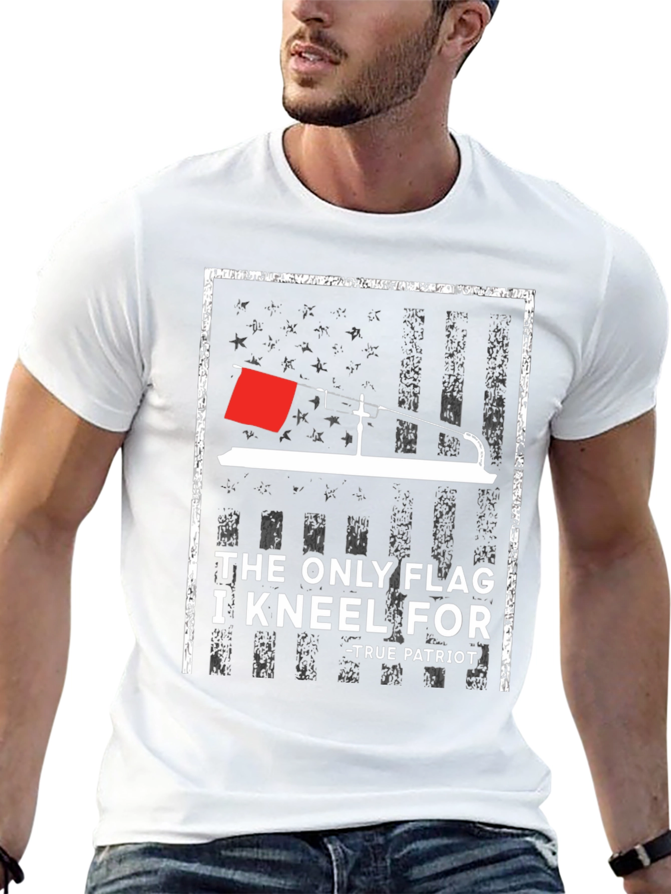 Patriotic Ice Fishing T-Shirt - The Only Flag