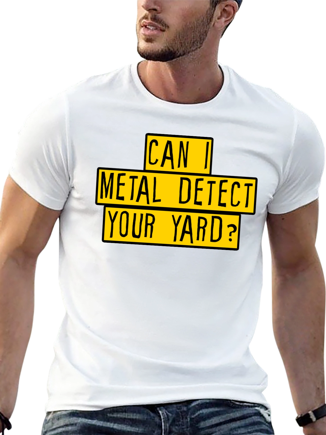 Metal Detect Your Yard T-Shirt - Black Novelty Tee