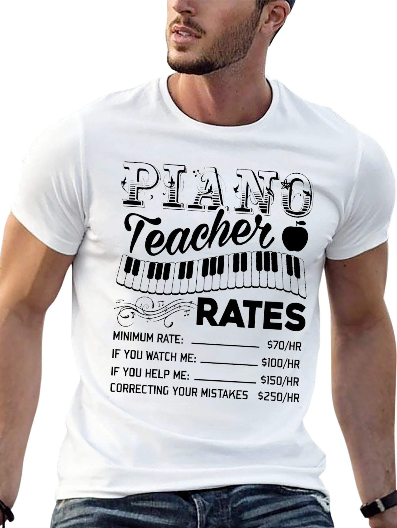 Piano Teacher Rates Funny T-Shirt