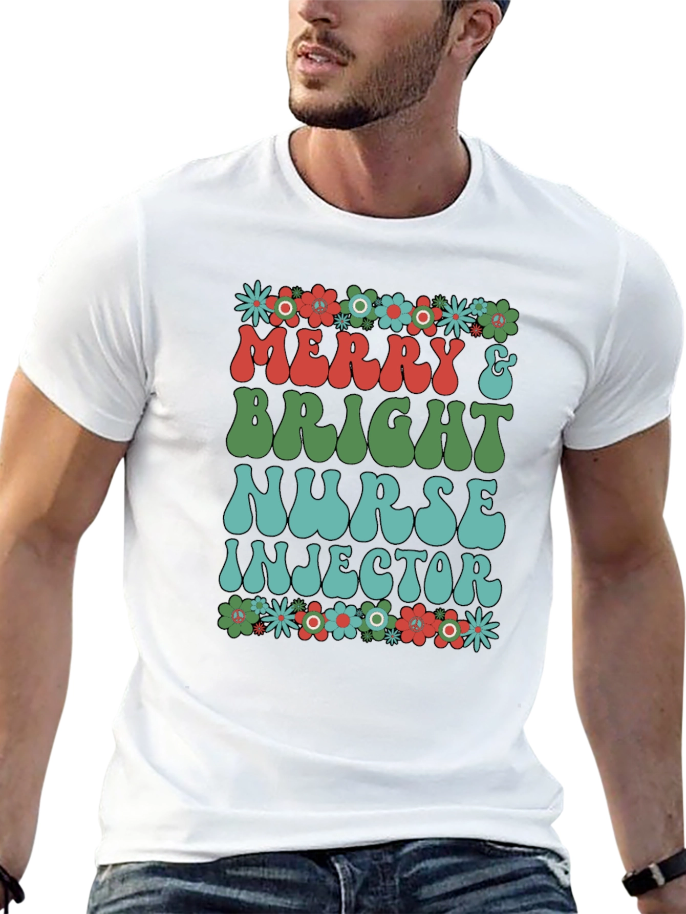 Merry & Bright Nurse Injector Tee