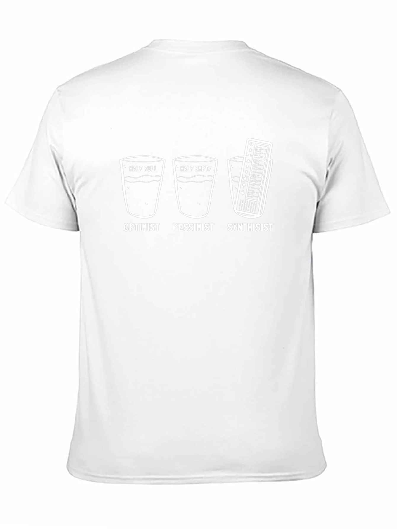 Optimist Pessimist Synth T-Shirt - Humorous Design