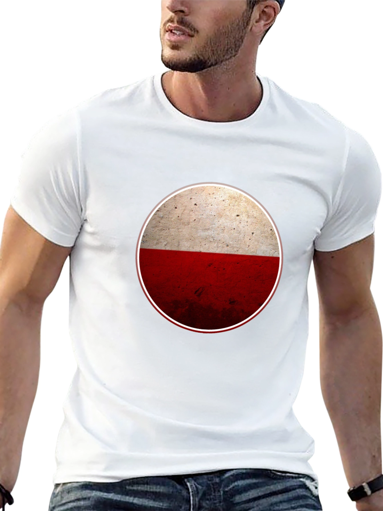 Poland Flag Circle Graphic Tee - Casual Style