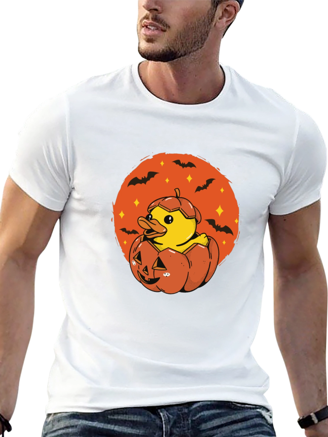 Duck in Pumpkin Halloween T-Shirt