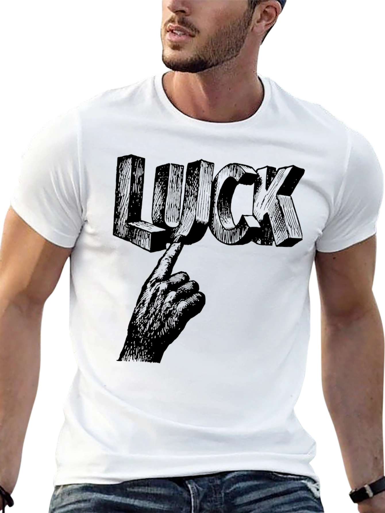 Lucky Graphic Tee - Unisex Black T-Shirt