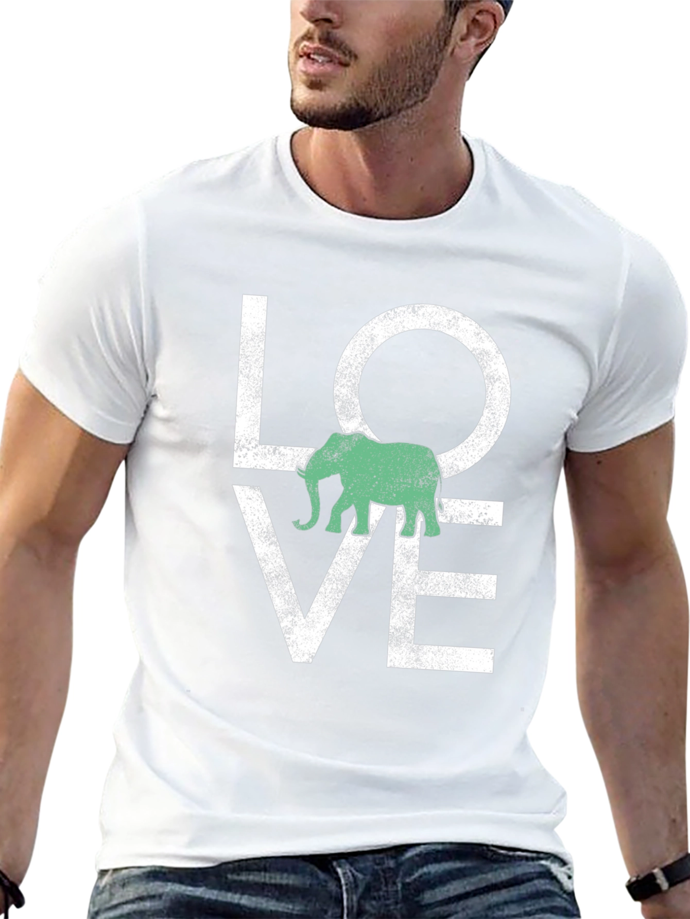 Elephant Love T-Shirt - Animal Graphic Tee