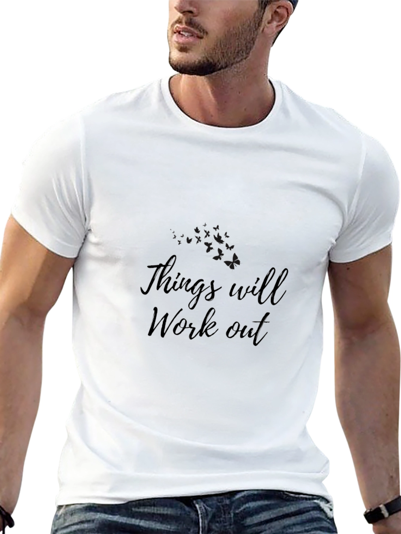 Motivational Things Will Work Out Black T-Shirt
