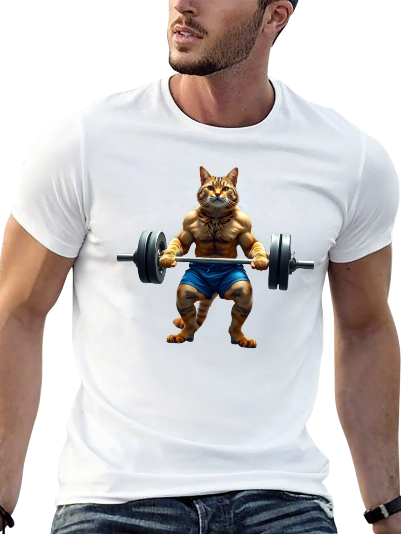 Cat Lifting Weights T-Shirt