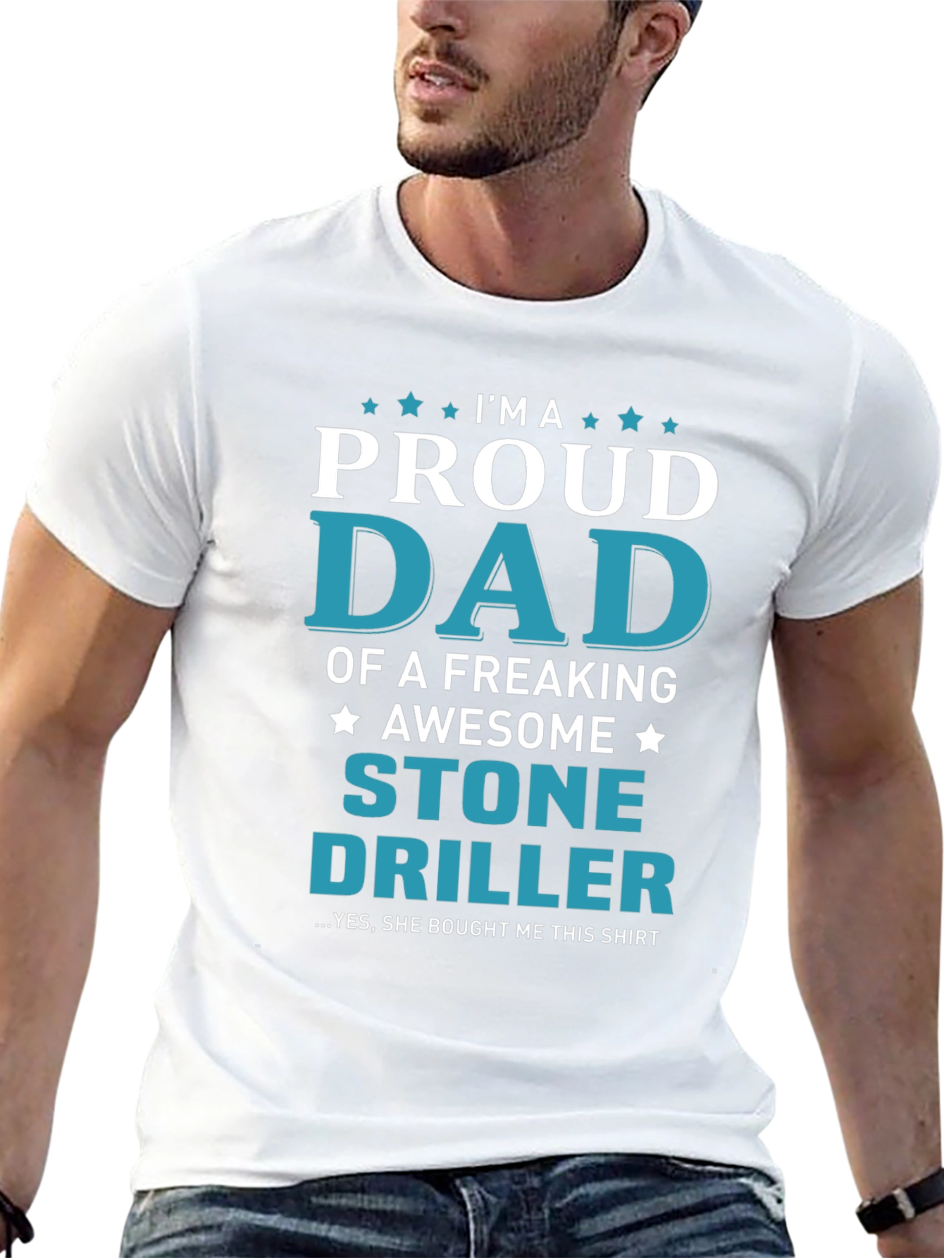 Proud Dad Stone Driller Graphic T-Shirt