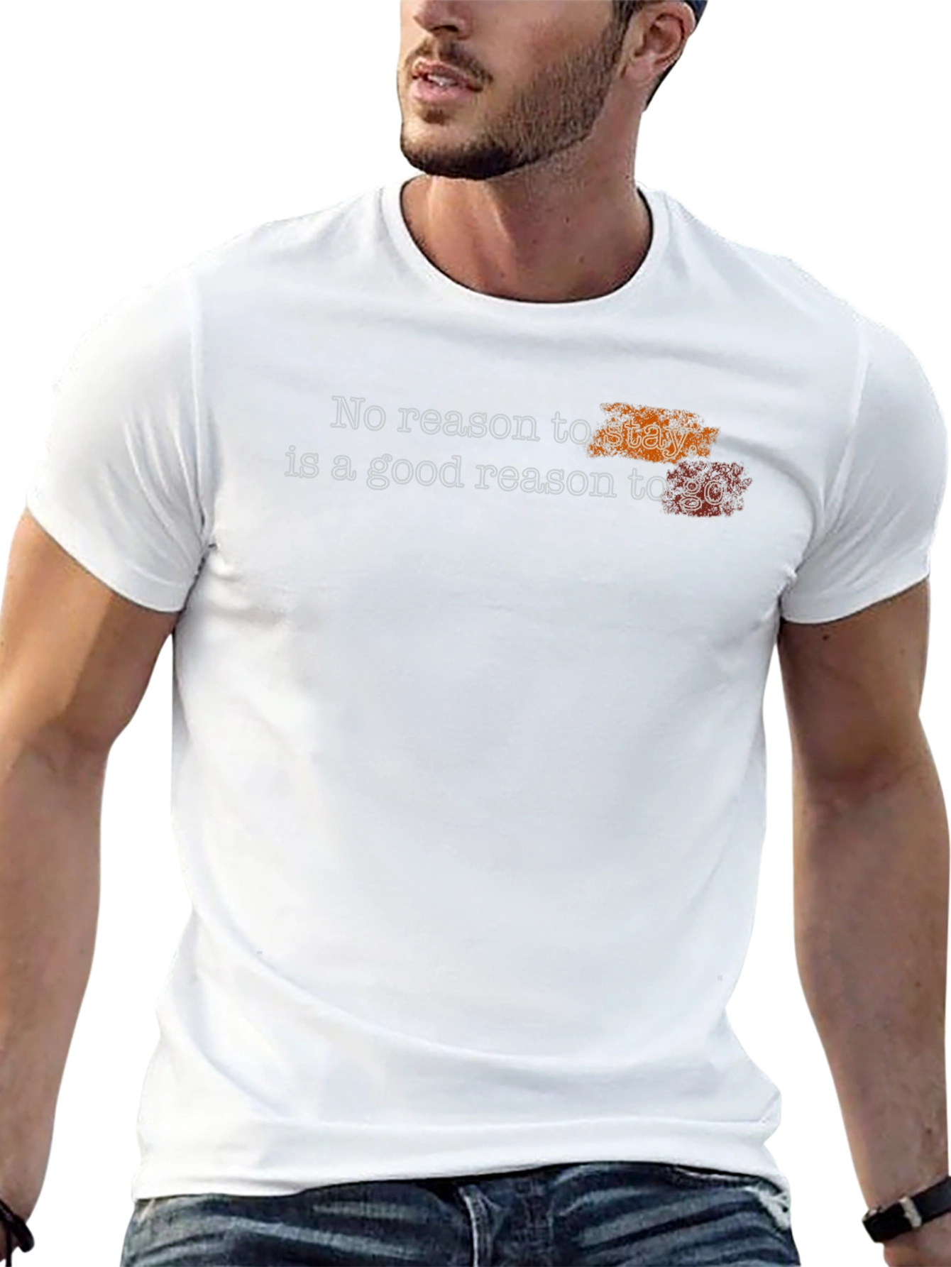 Motivational Graphic Tee - No Reason to Stay