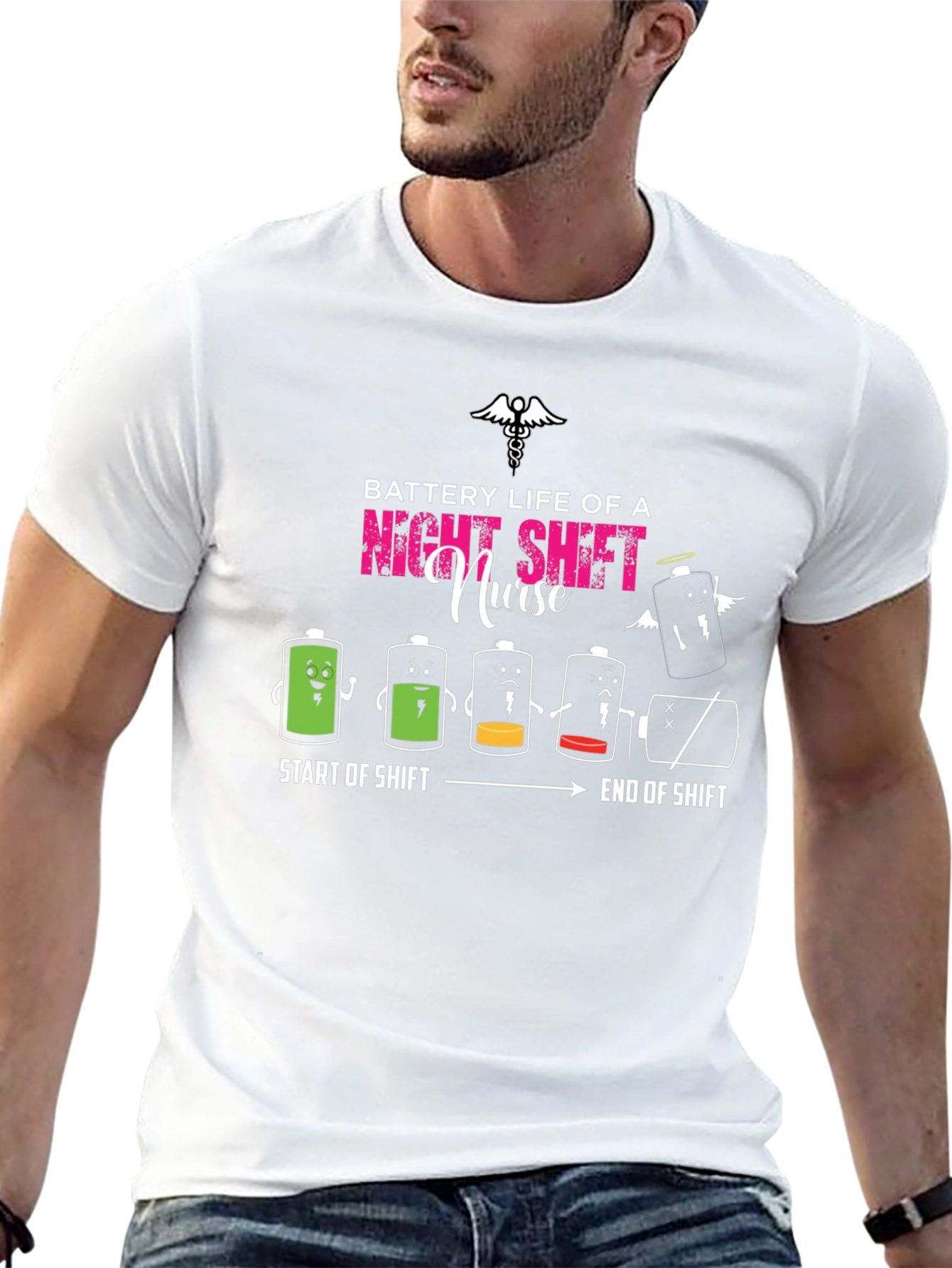 Night Shift Nurse Battery Life Graphic Tee