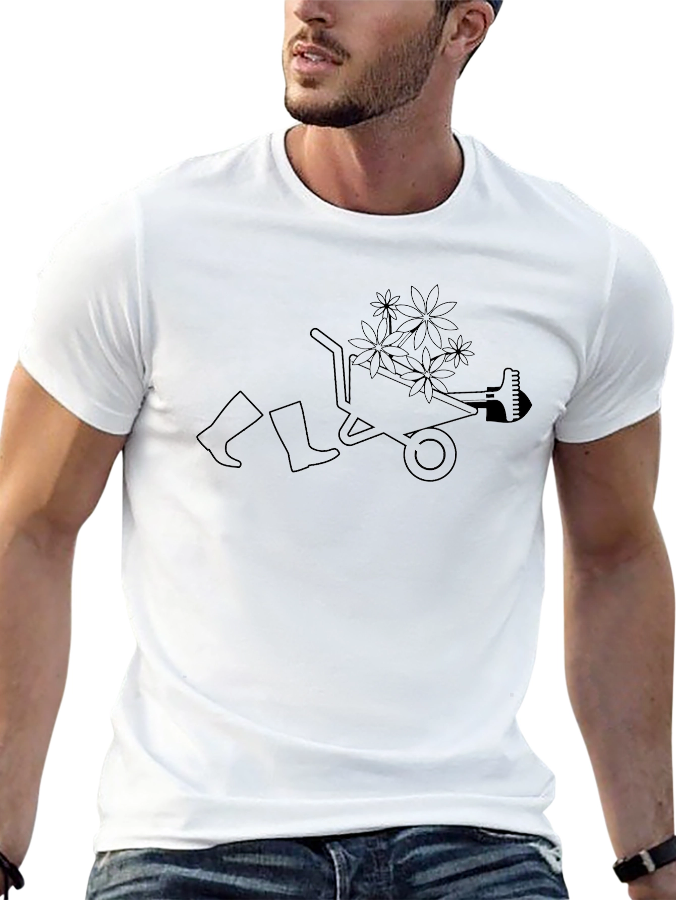 Gardeners Delight Tee: Wheelbarrow of Flowers
