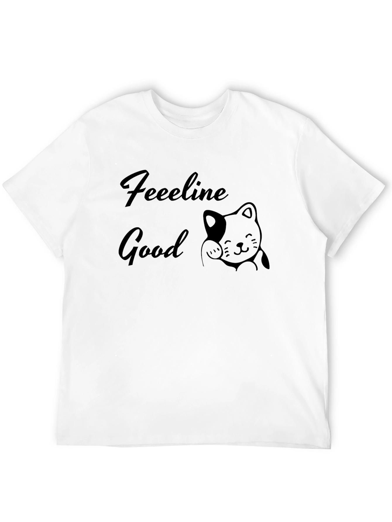 Feeline Good Black T-Shirt - Cat Lover Tee