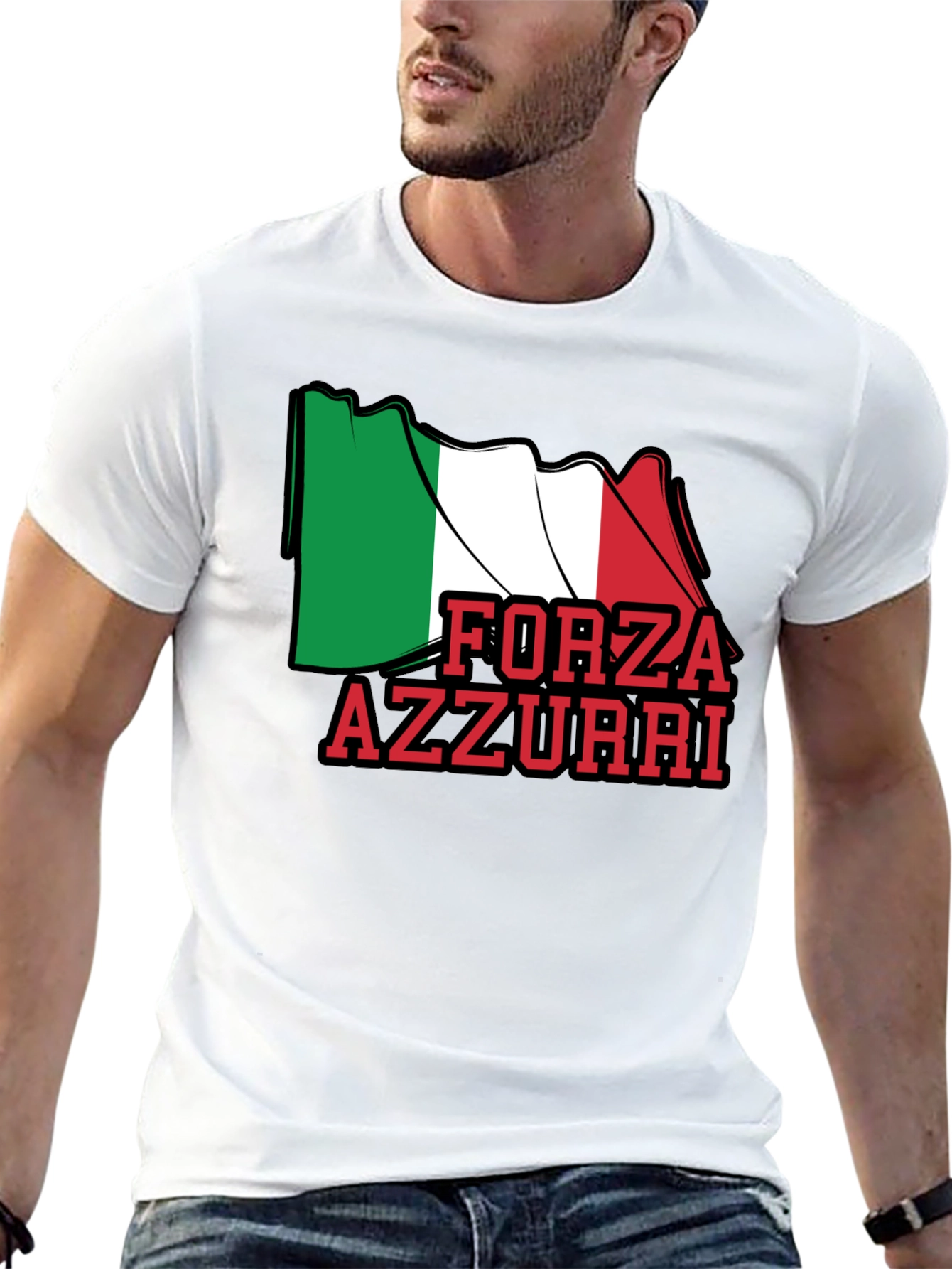 Forza Azzurri Italy Flag T-Shirt