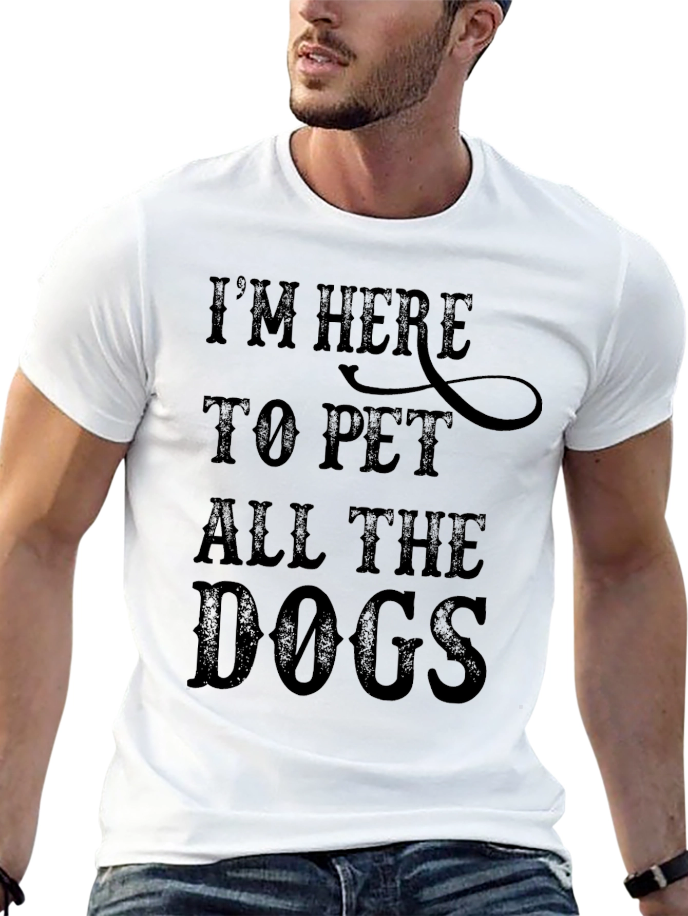 Im Here to Pet All the Dogs Mens T-Shirt