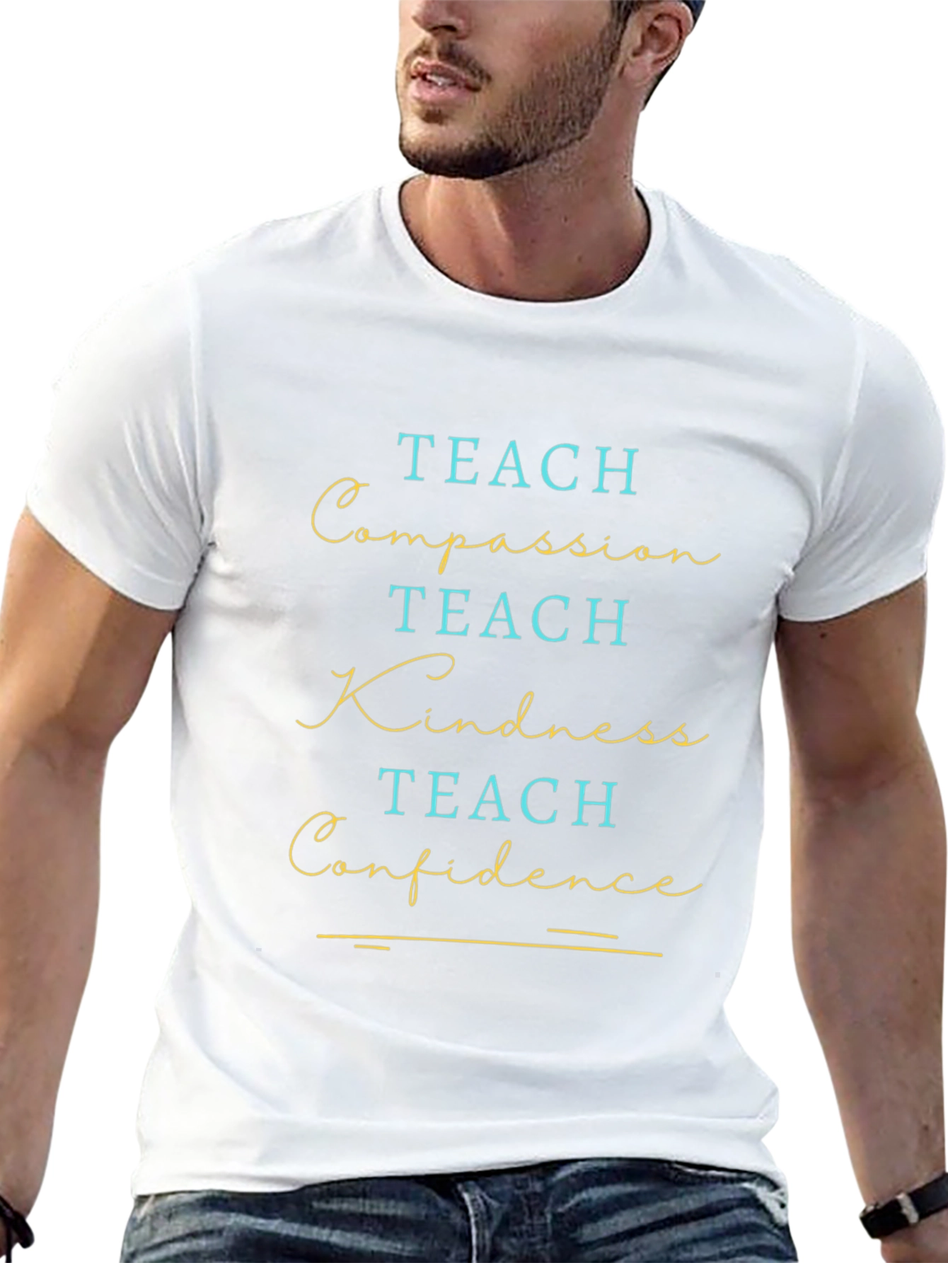 Teach Compassion Kindness and Confidence Graphic Tee