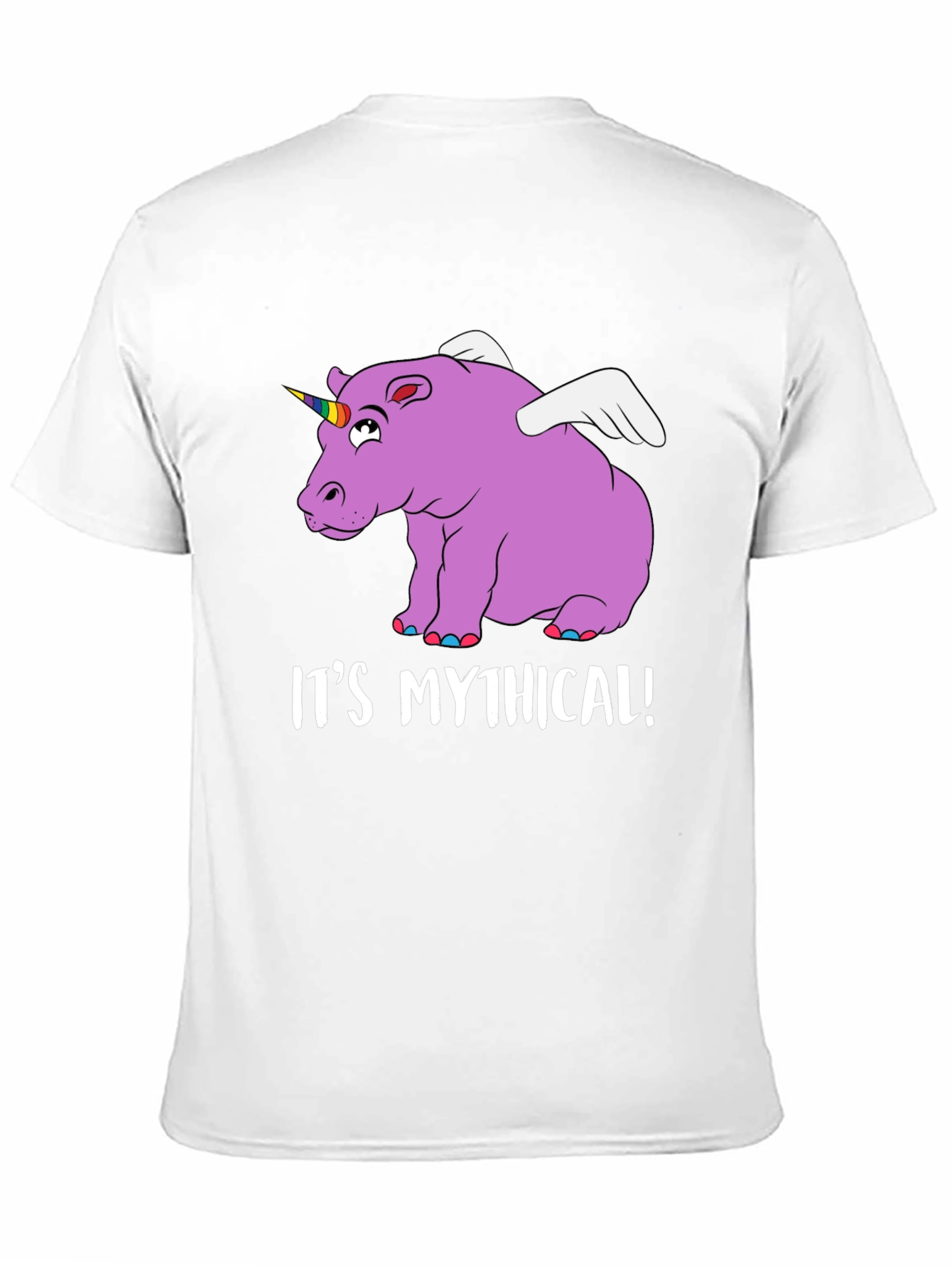 Mythical Hippo Unicorn Black T-Shirt