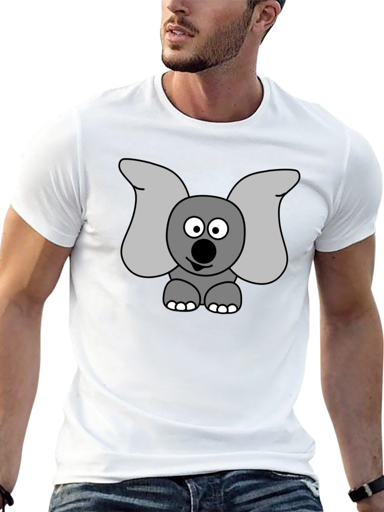 Elephant Graphic Tee - Black Cotton Shirt