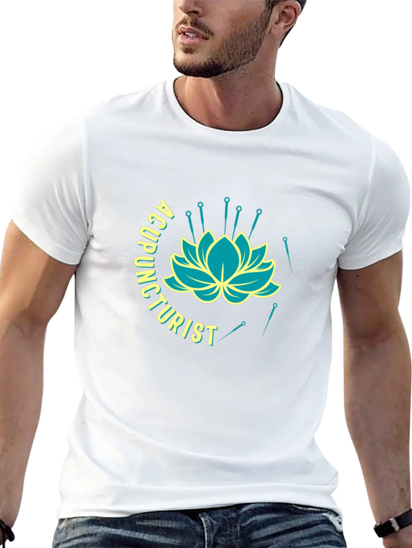 Acupuncturist Lotus Flower Black T-Shirt