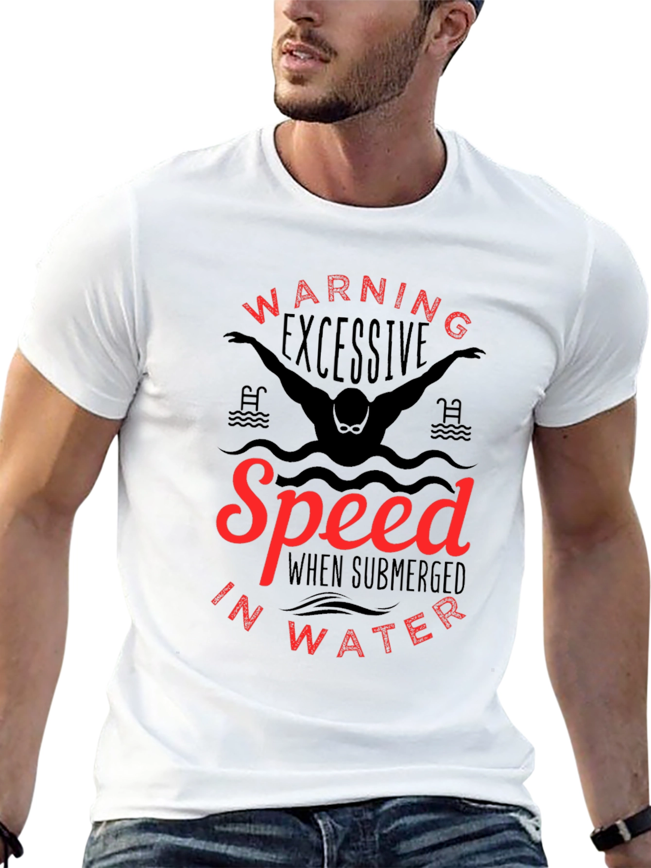 Warning: Excessive Speed Swimmer Graphic Tee