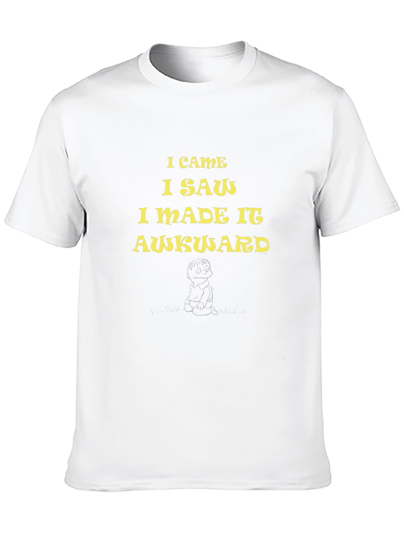 Awkward Slogan Graphic T-Shirt - Casual Style