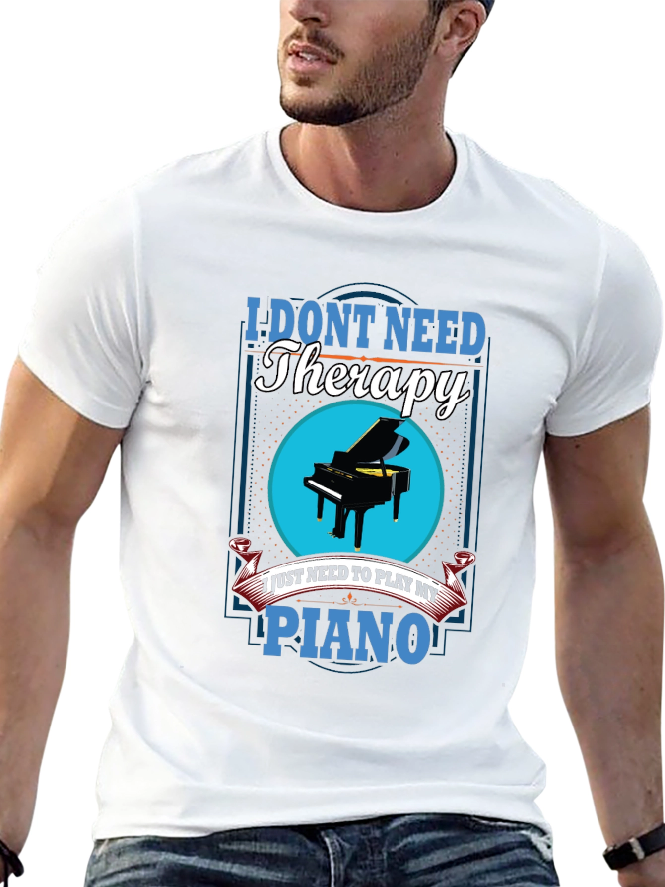 Piano Therapy T-Shirt Music Lover Tee