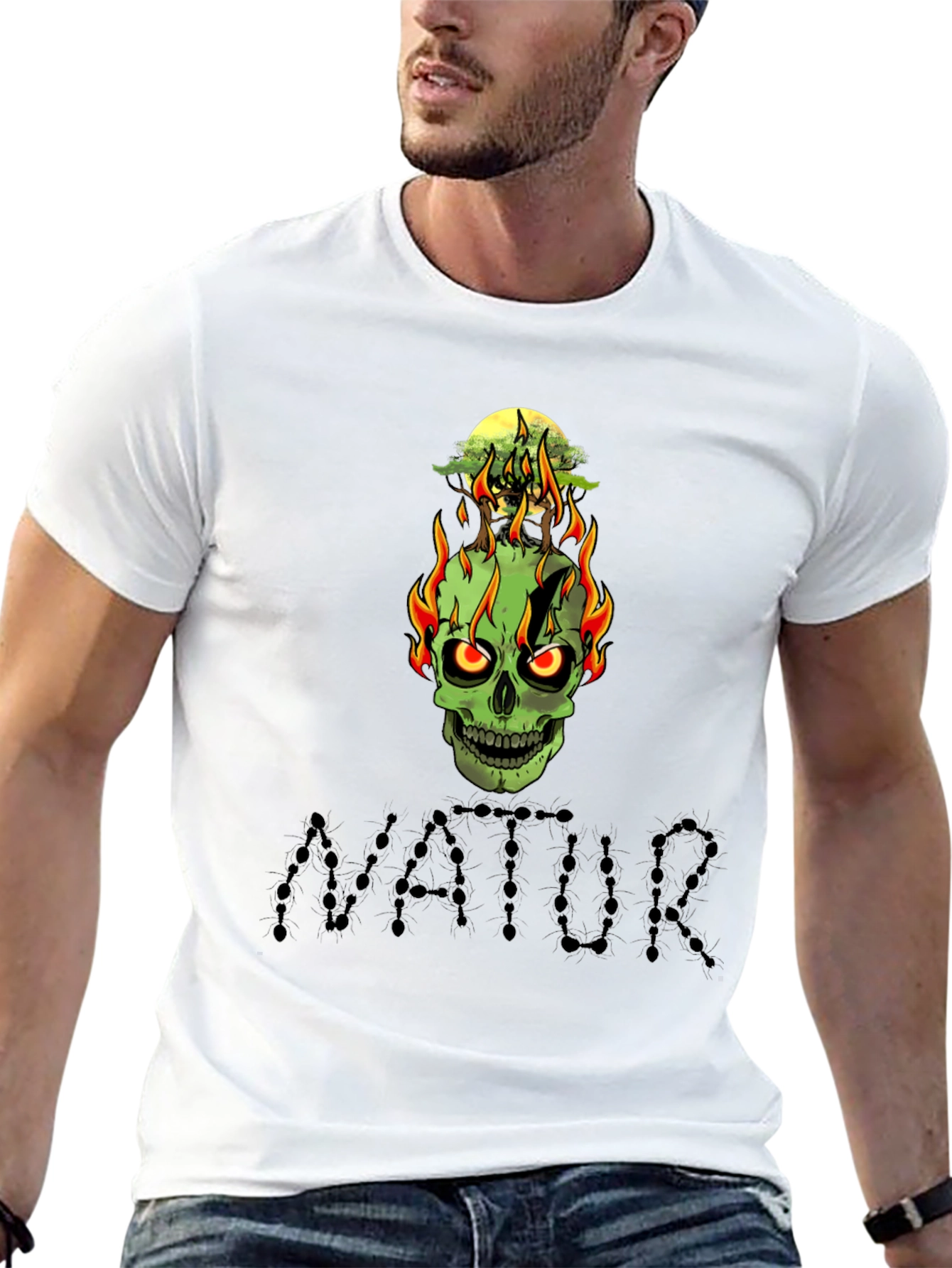 Skull Graphic Tee - Natur Black T-Shirt