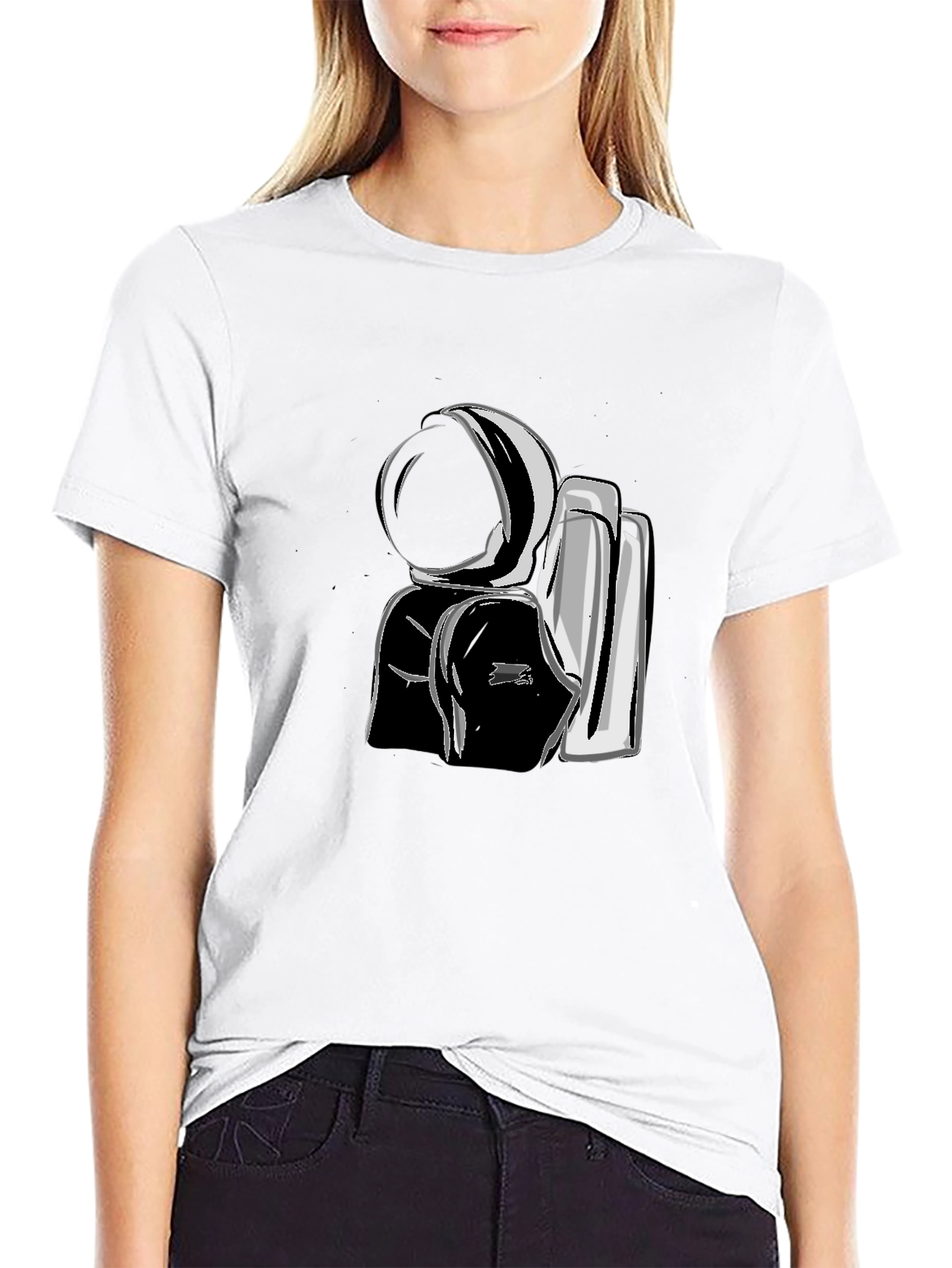 Astronaut Sketch Graphic Tee - Black