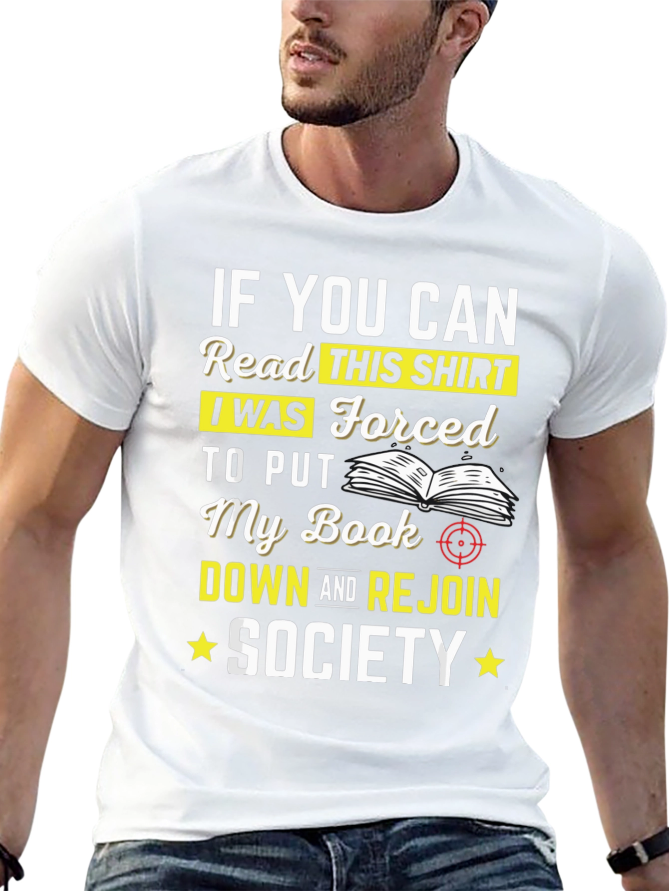 Funny Reading T-Shirt: Forced to Rejoin Society