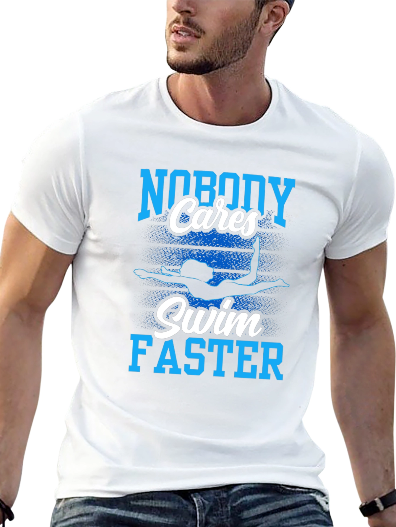 Nobody Cares Swim Faster Graphic T-Shirt