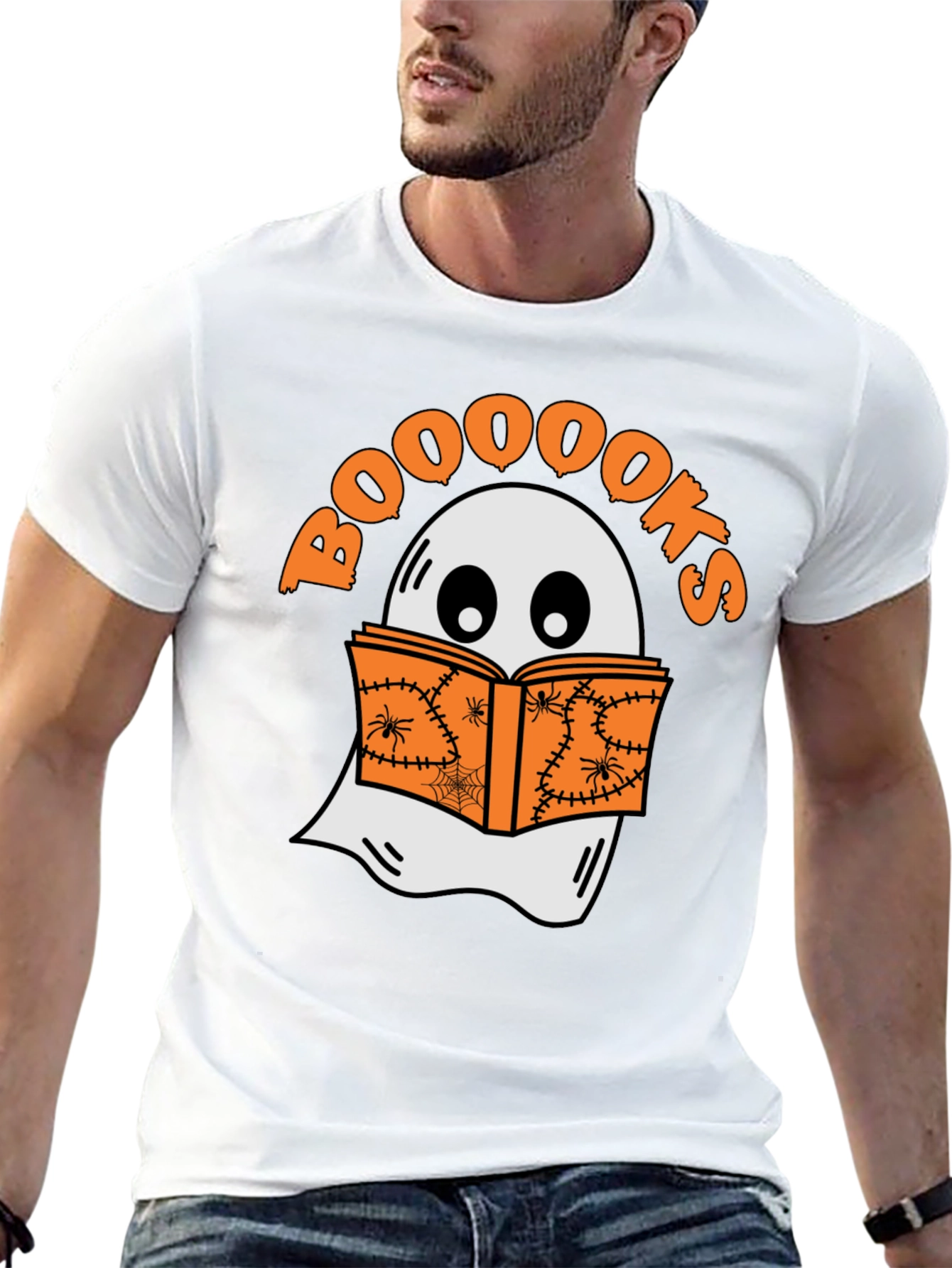 Booooks Halloween T-Shirt - Ghost Reading Book Tee