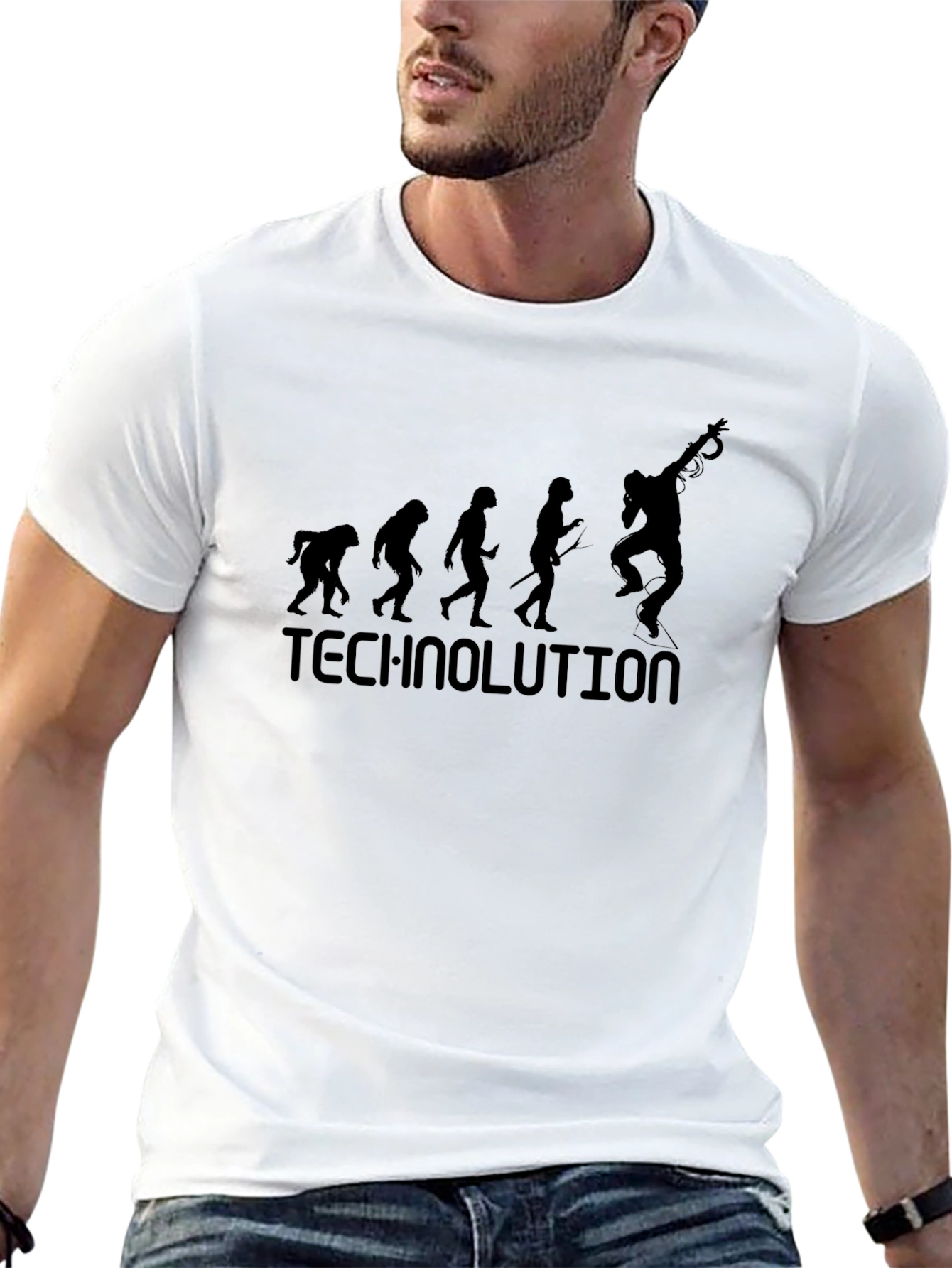 Technolution Evolution Black Graphic Tee