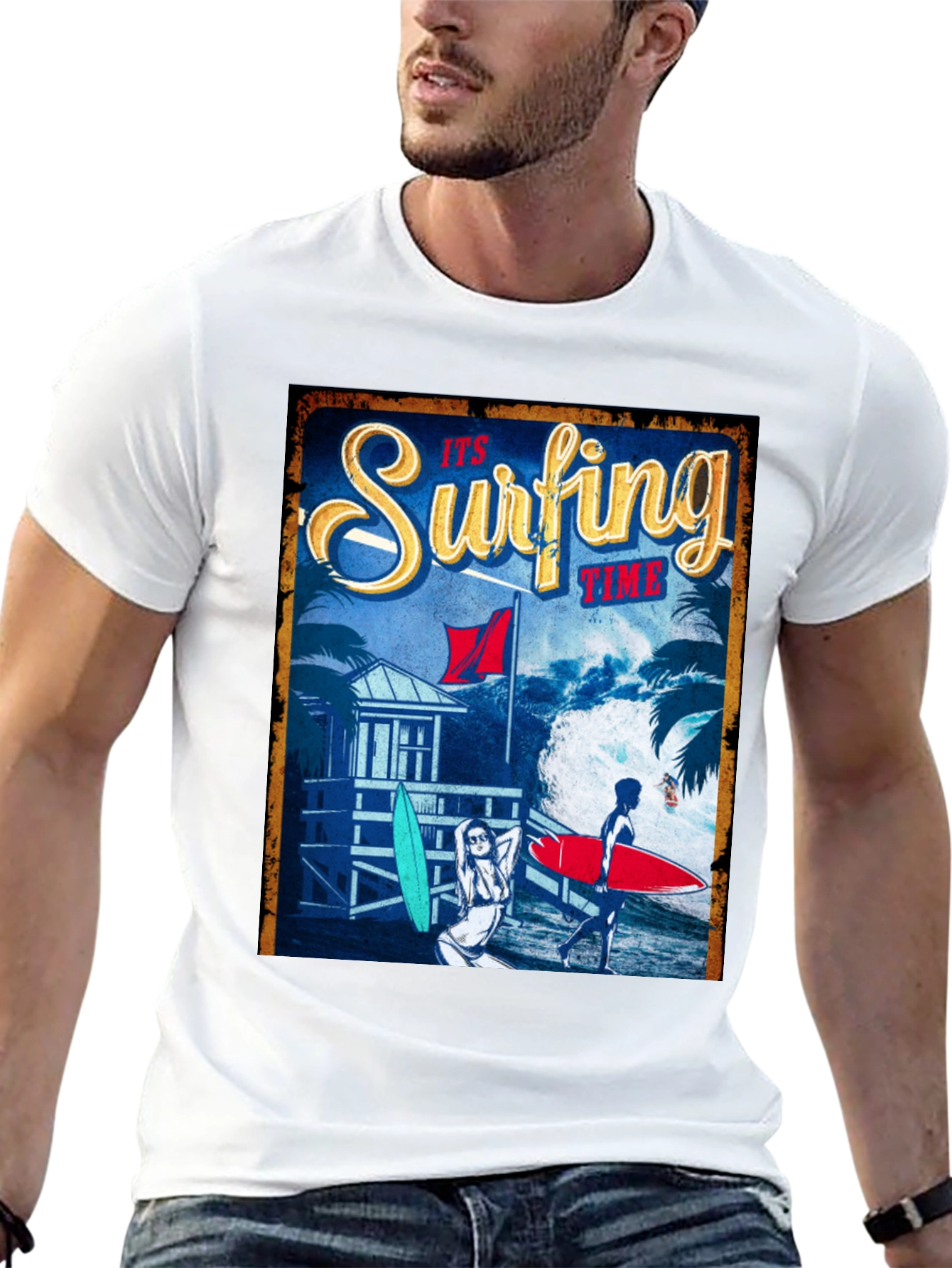 Surfing Time Graphic T-Shirt - Beach Lover Tee