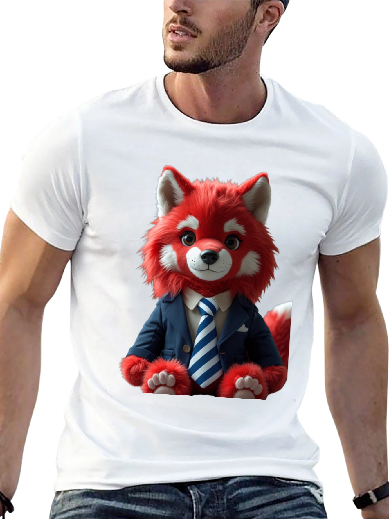 Red Panda in Suit Graphic T-Shirt