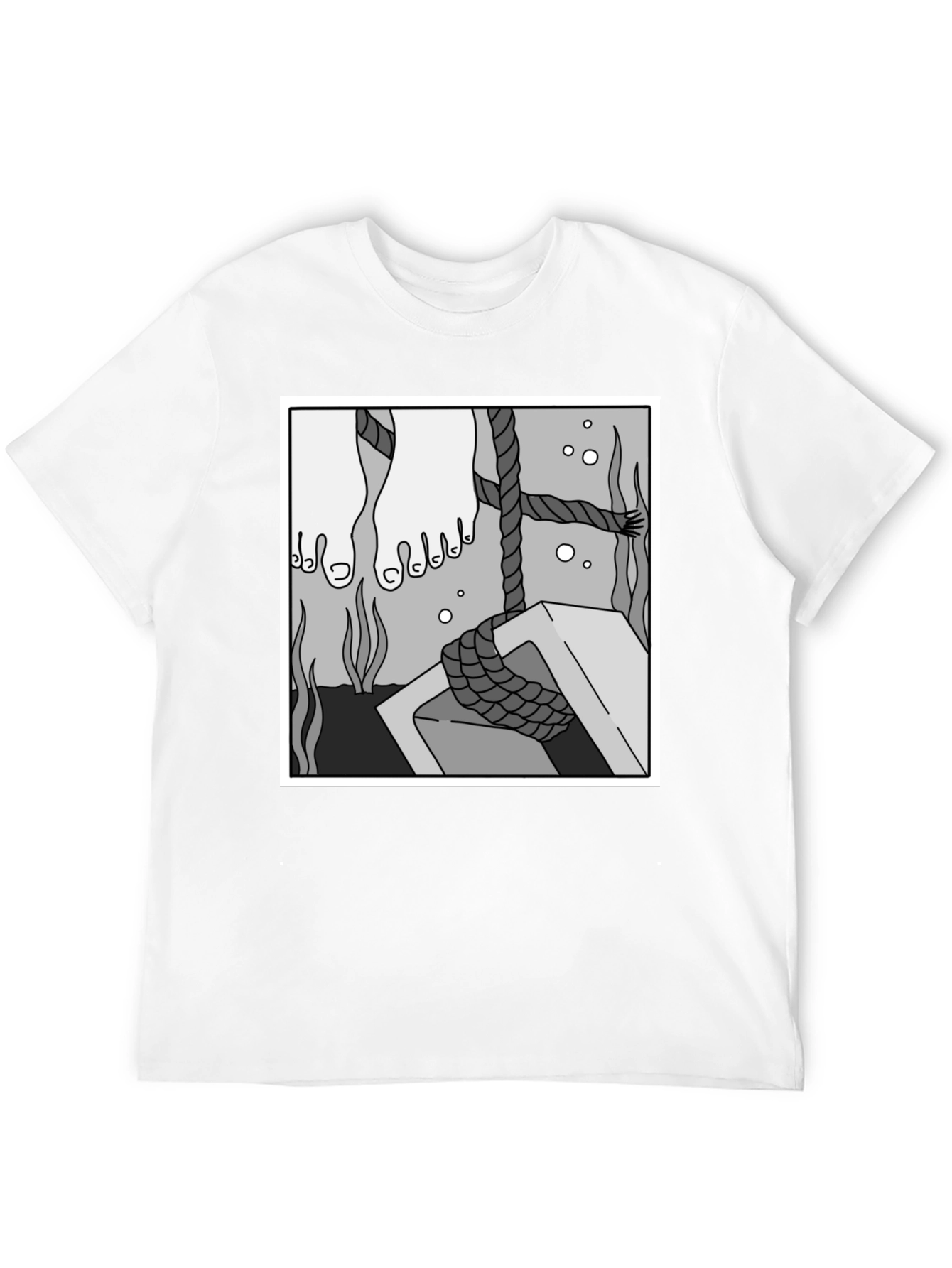 Underwater Scene Graphic Tee - Black