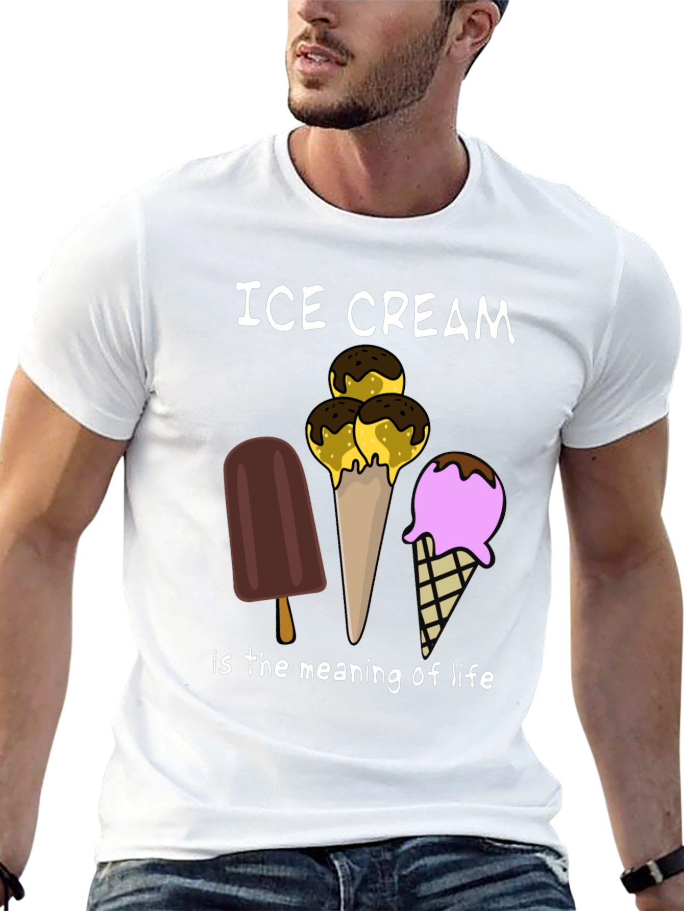 Ice Cream is the Meaning of Life Black T-Shirt