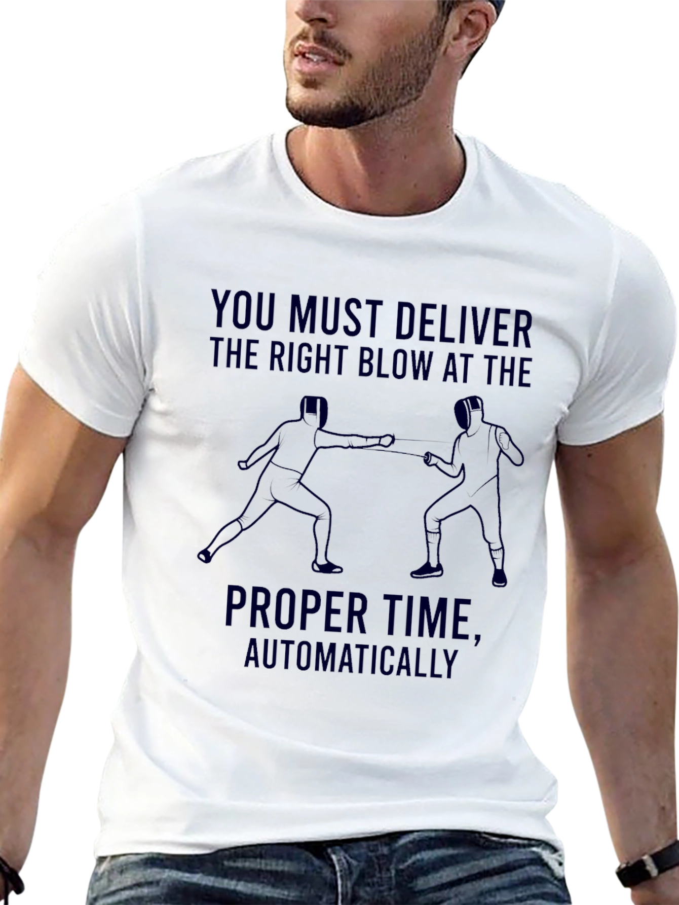 Fencing T-Shirt - Deliver the Right Blow