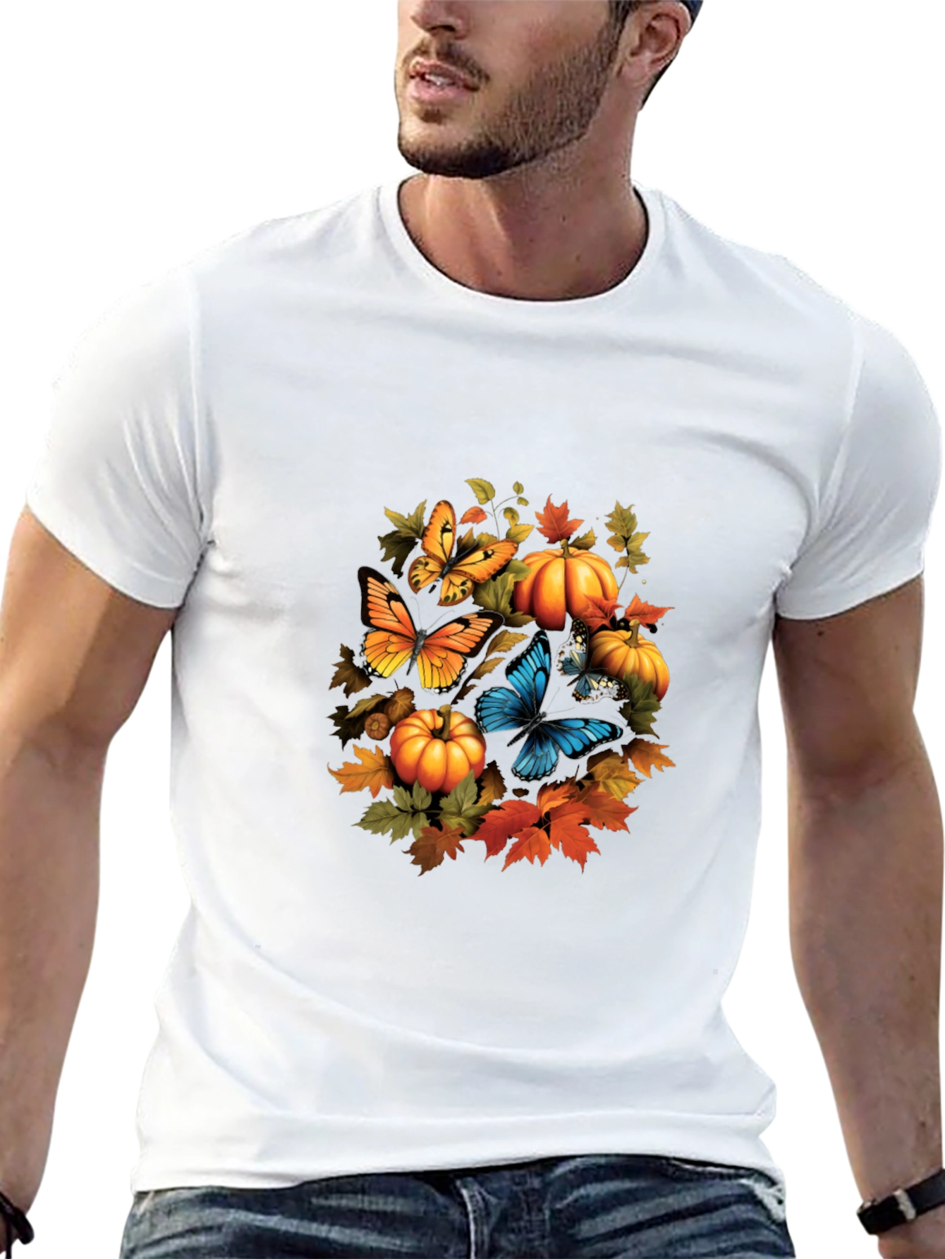 Autumn Butterflies & Pumpkins Tee