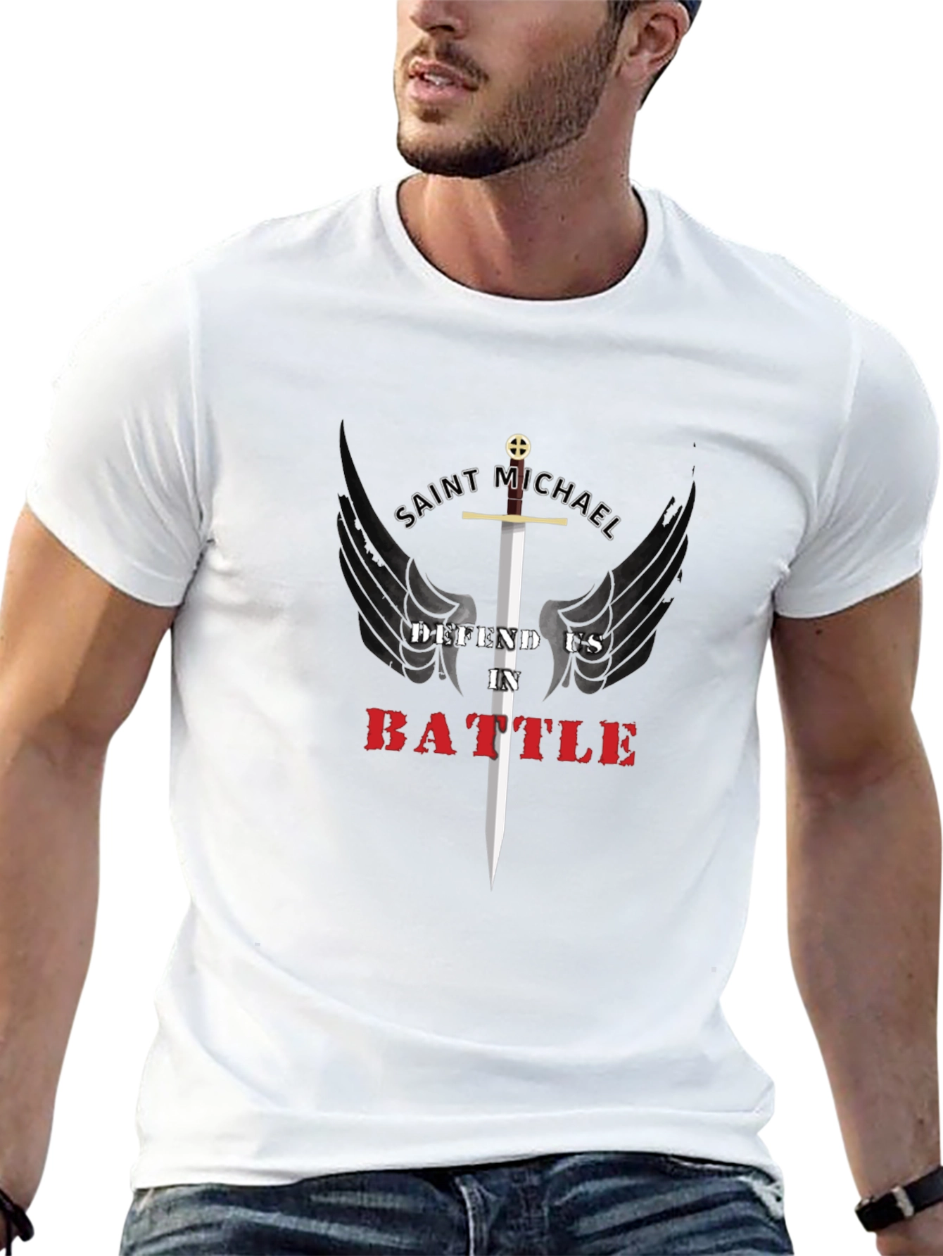 Saint Michael Defend Us in Battle T-Shirt