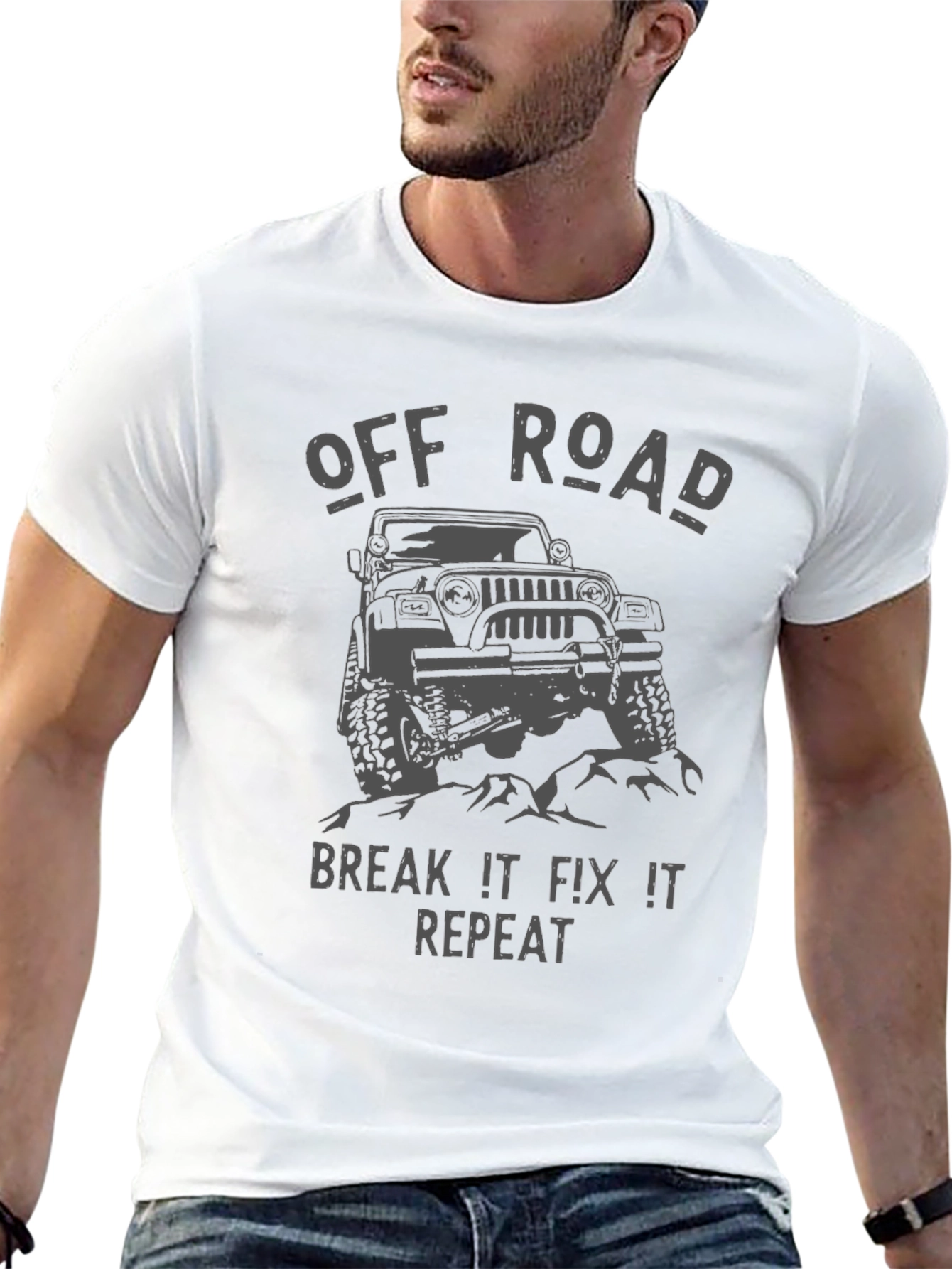 Off Road Break It Fix It Repeat Black T-Shirt