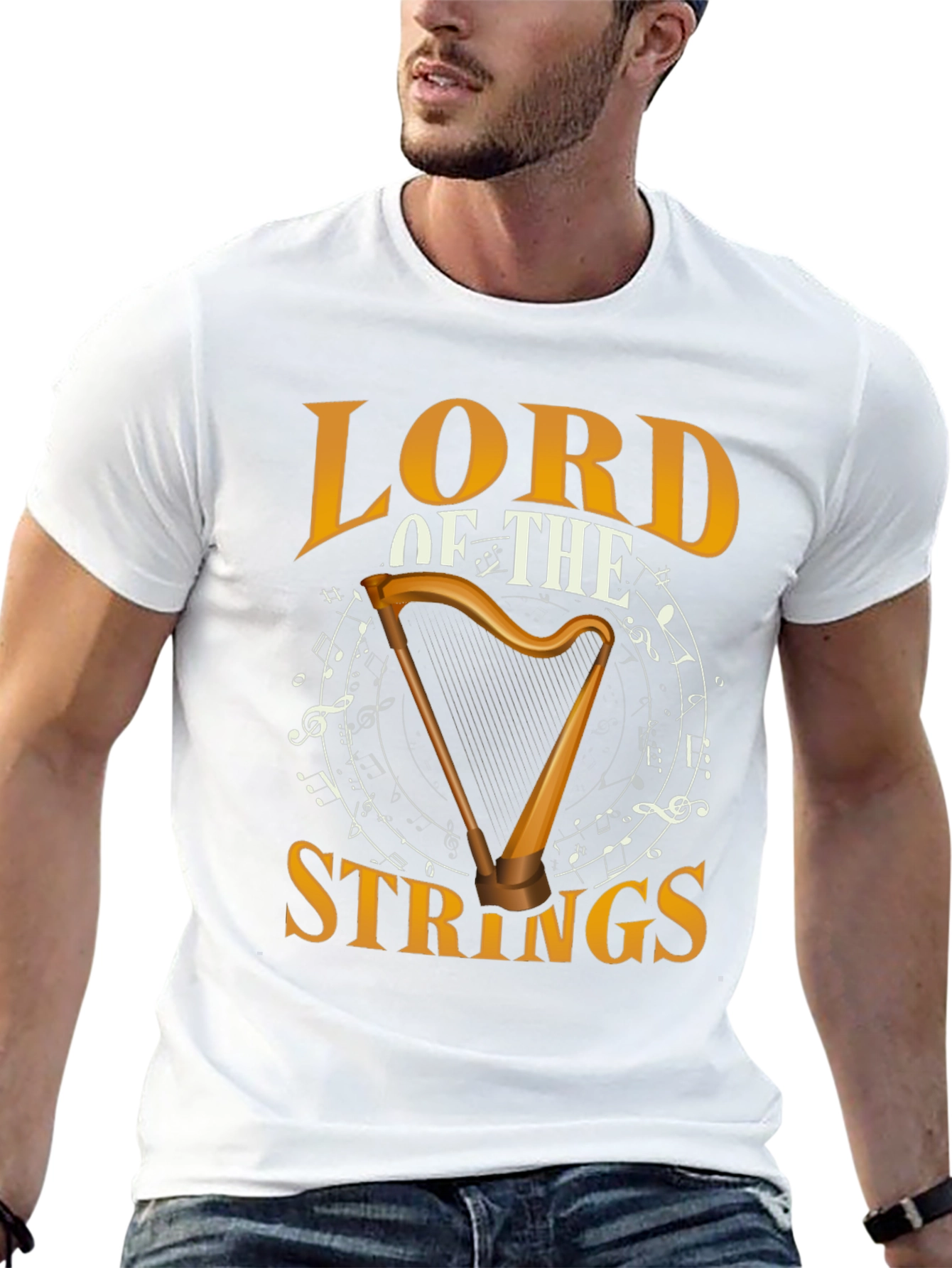 Lord of the Strings Harp Graphic T-Shirt