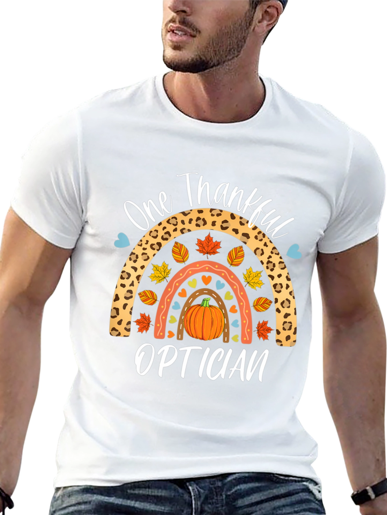 One Thankful Optician T-Shirt - Fall Rainbow