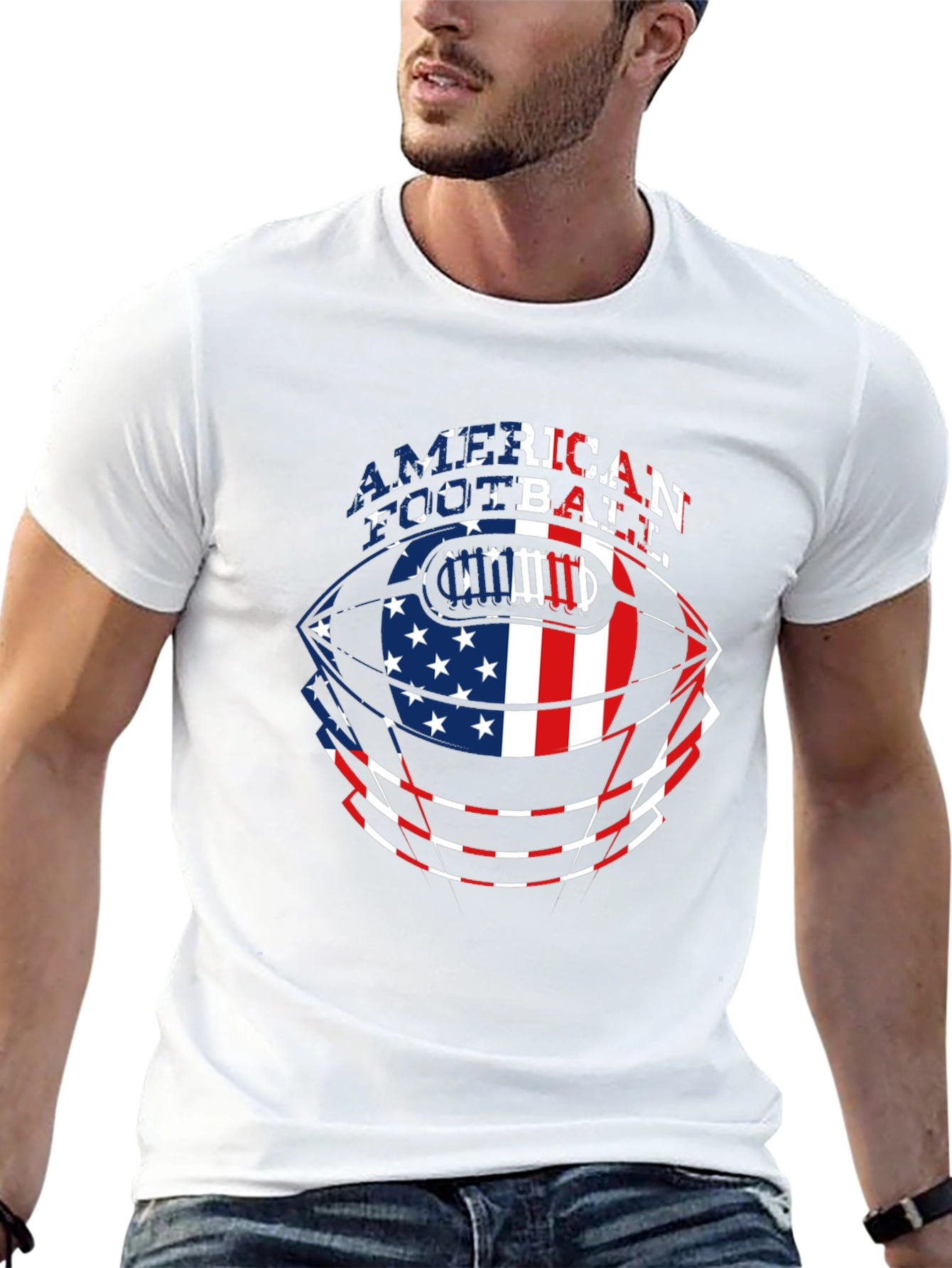 American Football USA Flag T-Shirt