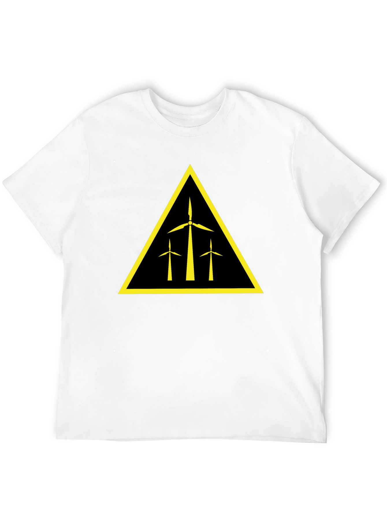 Wind Turbine Warning Sign Black T-Shirt