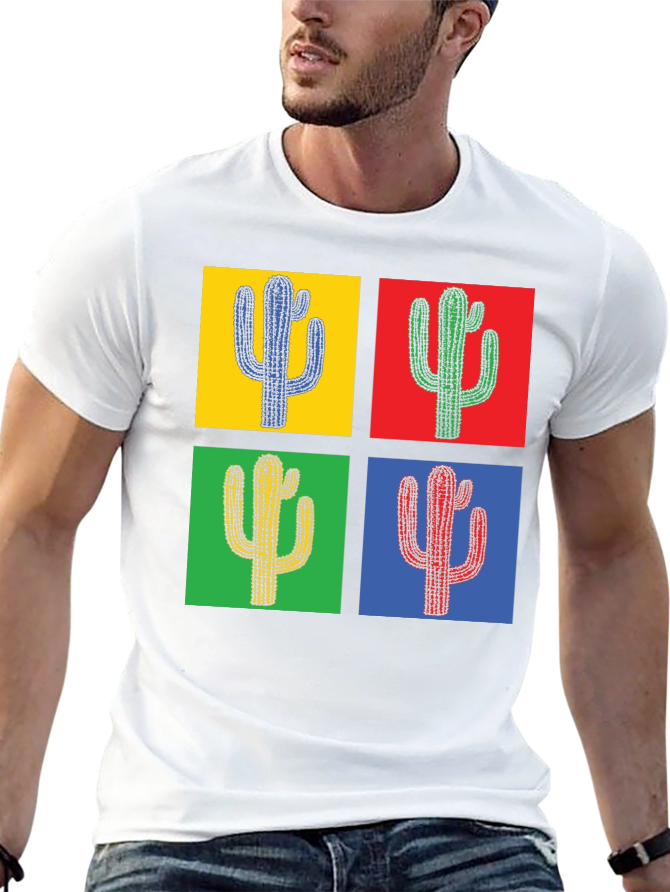Pop Art Cactus Tee - Stylish Graphic T-Shirt