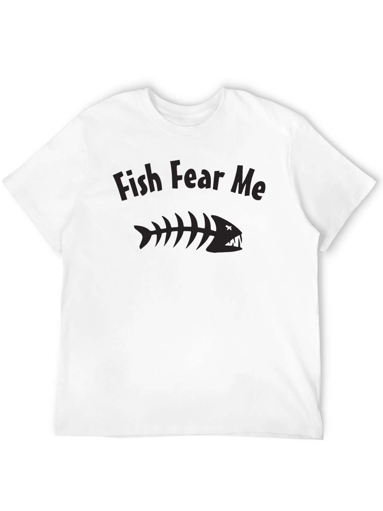 Fish Fear Me Graphic Tee - Black Cotton T-Shirt