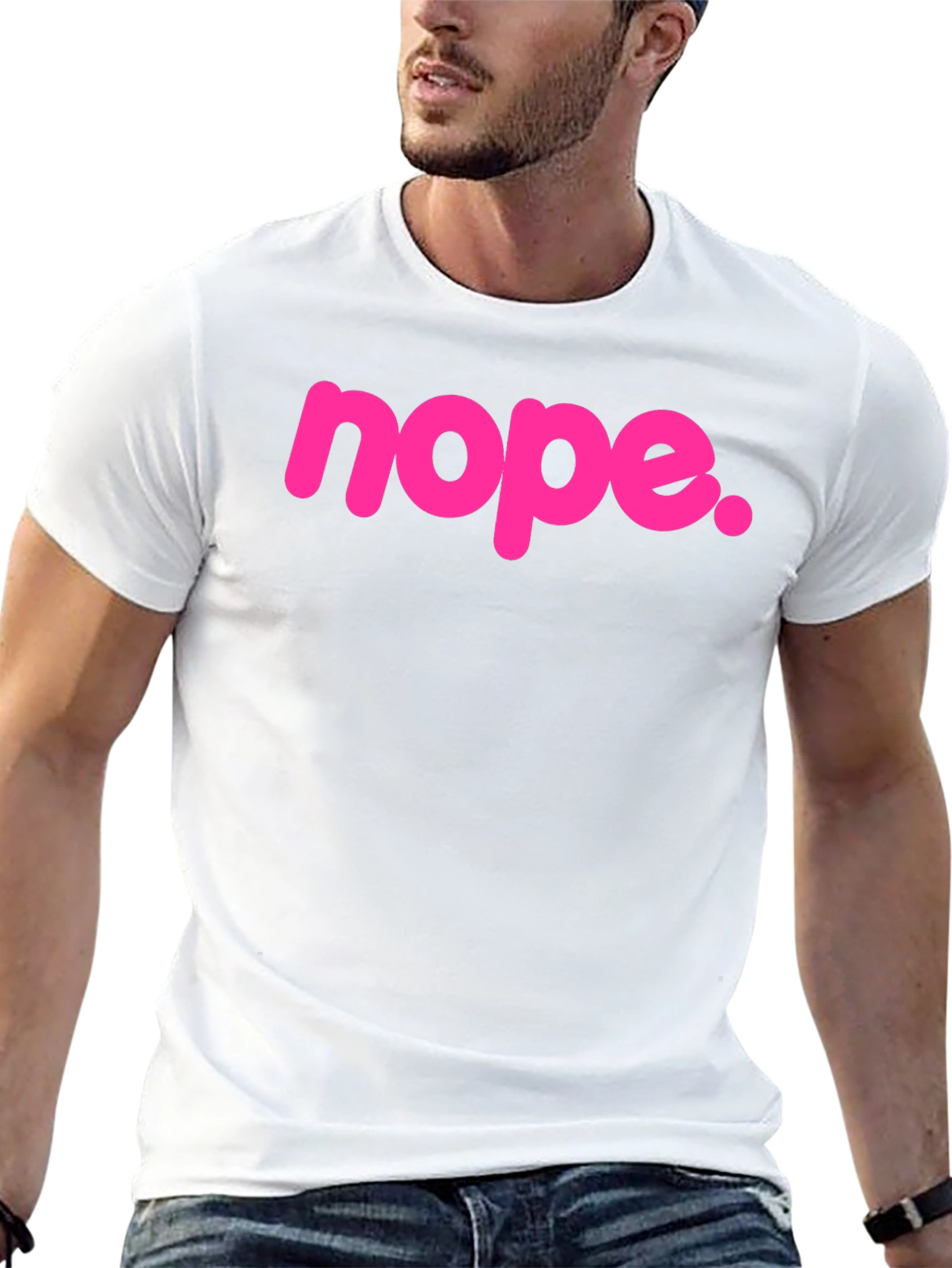 Nope Graphic Tee - Bold Pink Slogan T-Shirt