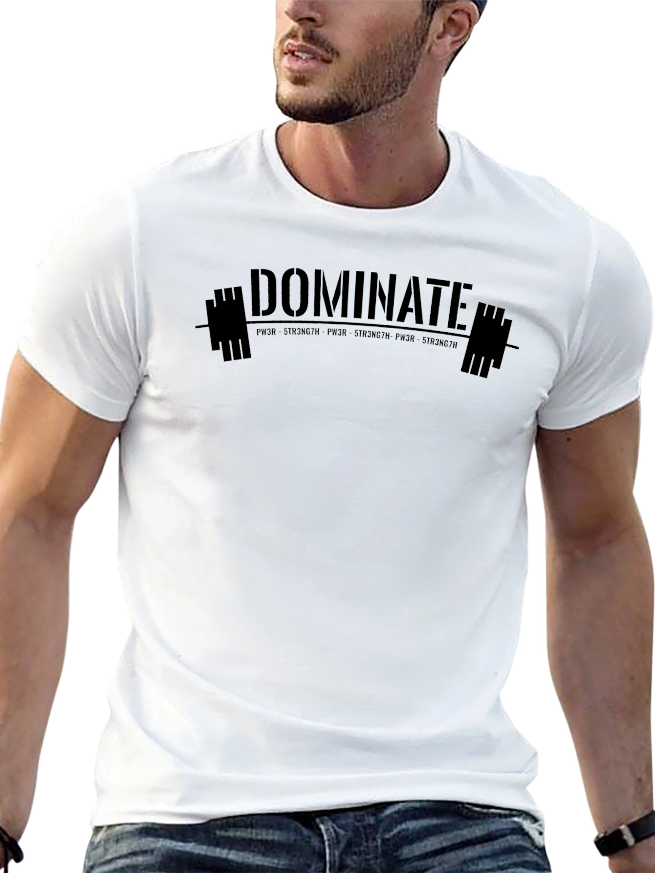Dominate Power Strength Black Graphic T-Shirt